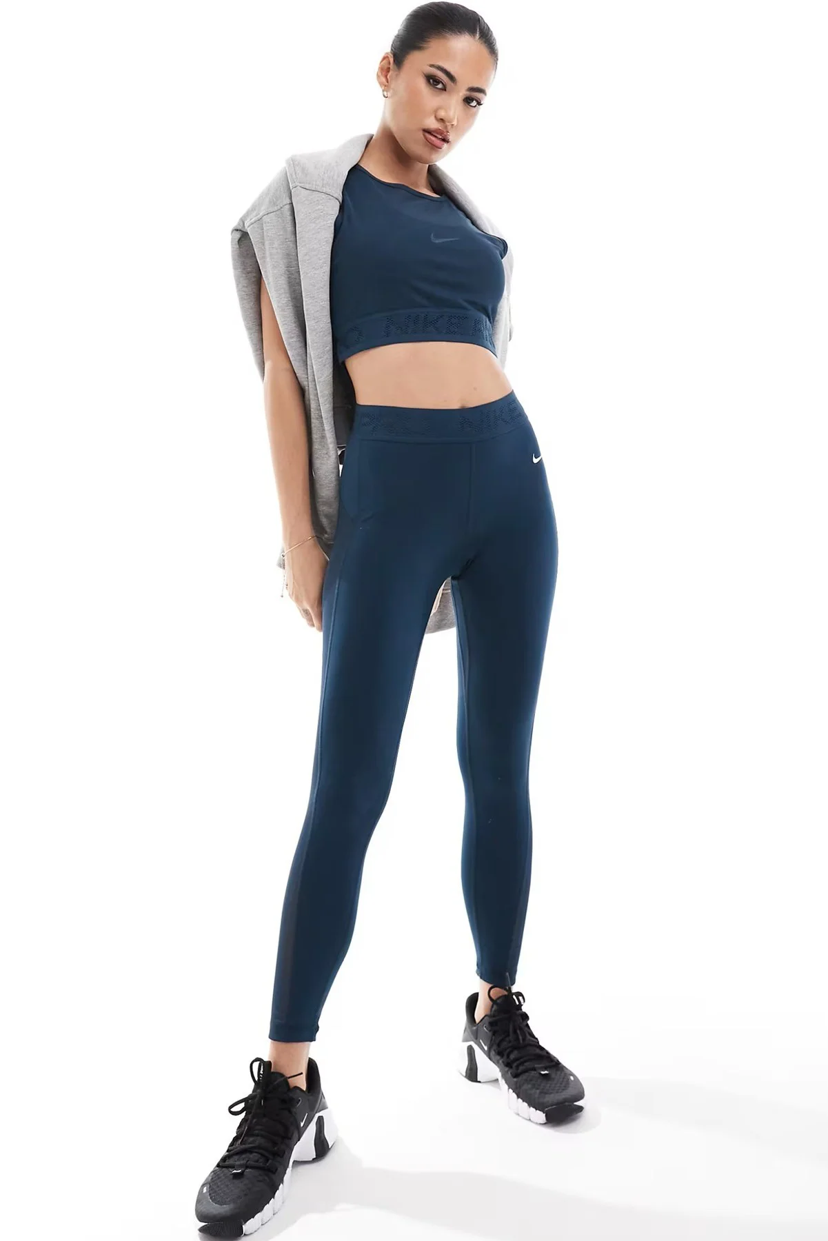Nike Pro Women's Mesh Tight Fit Tank Top Kadın Transparan Spor Bustiyer Petrol Mavisi Fiyatı, Yorumları ve Özellikleri