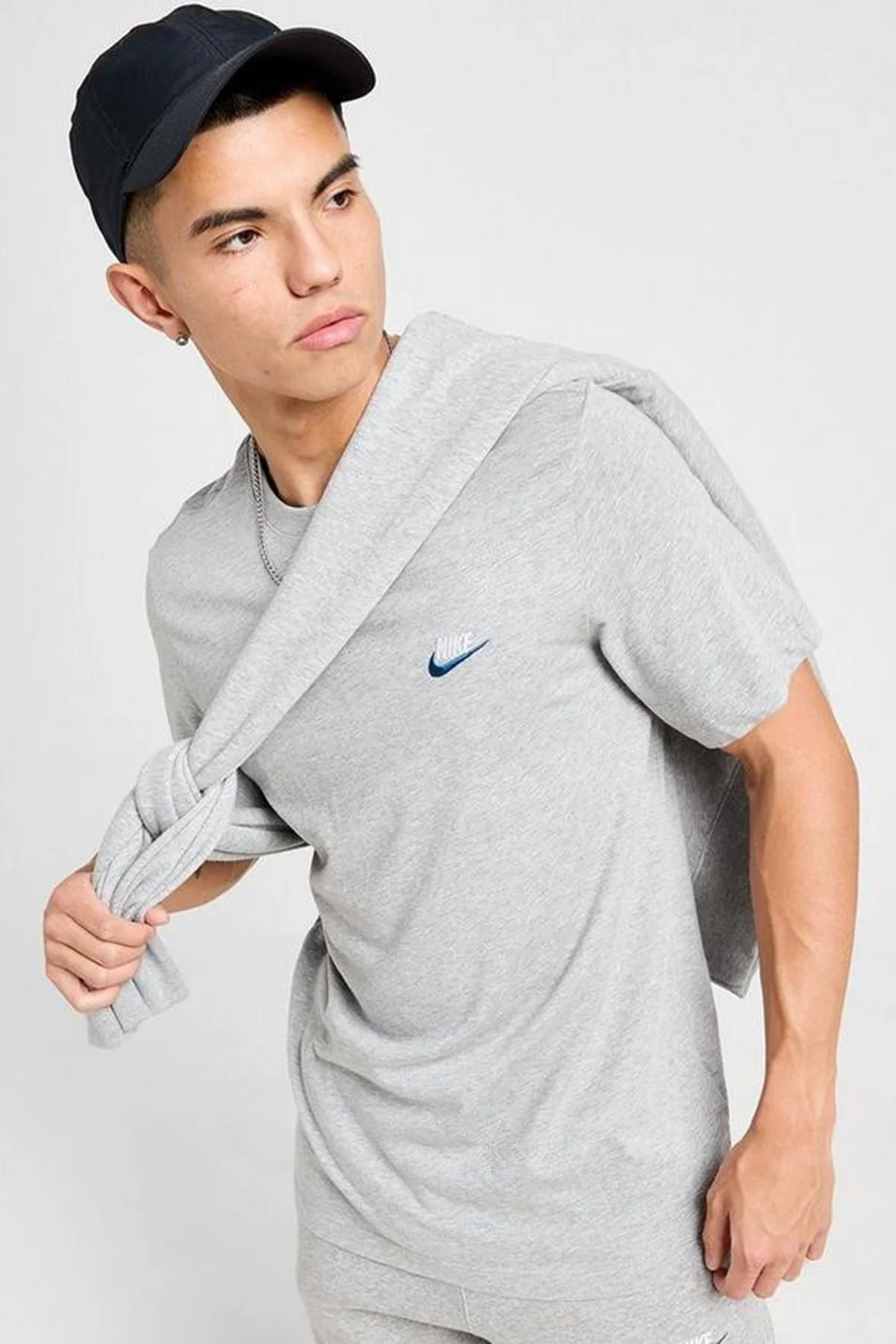 Nike Sportswear Club Men's T-Shirt Erkek Pamuklu Tişört Gri