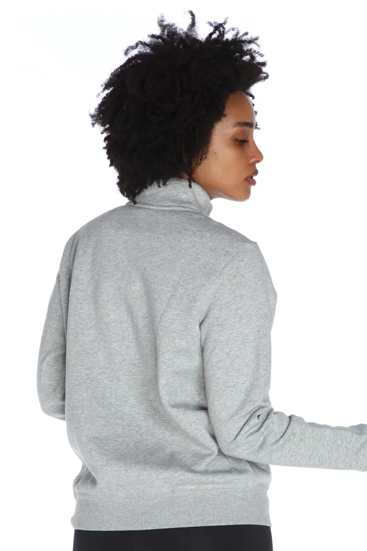Nike Sportswear Club Fleece Half Zip Gray Hoodie Kadın Gri Dik Yaka Yarım Fermuarlı Sweatshirt Gri