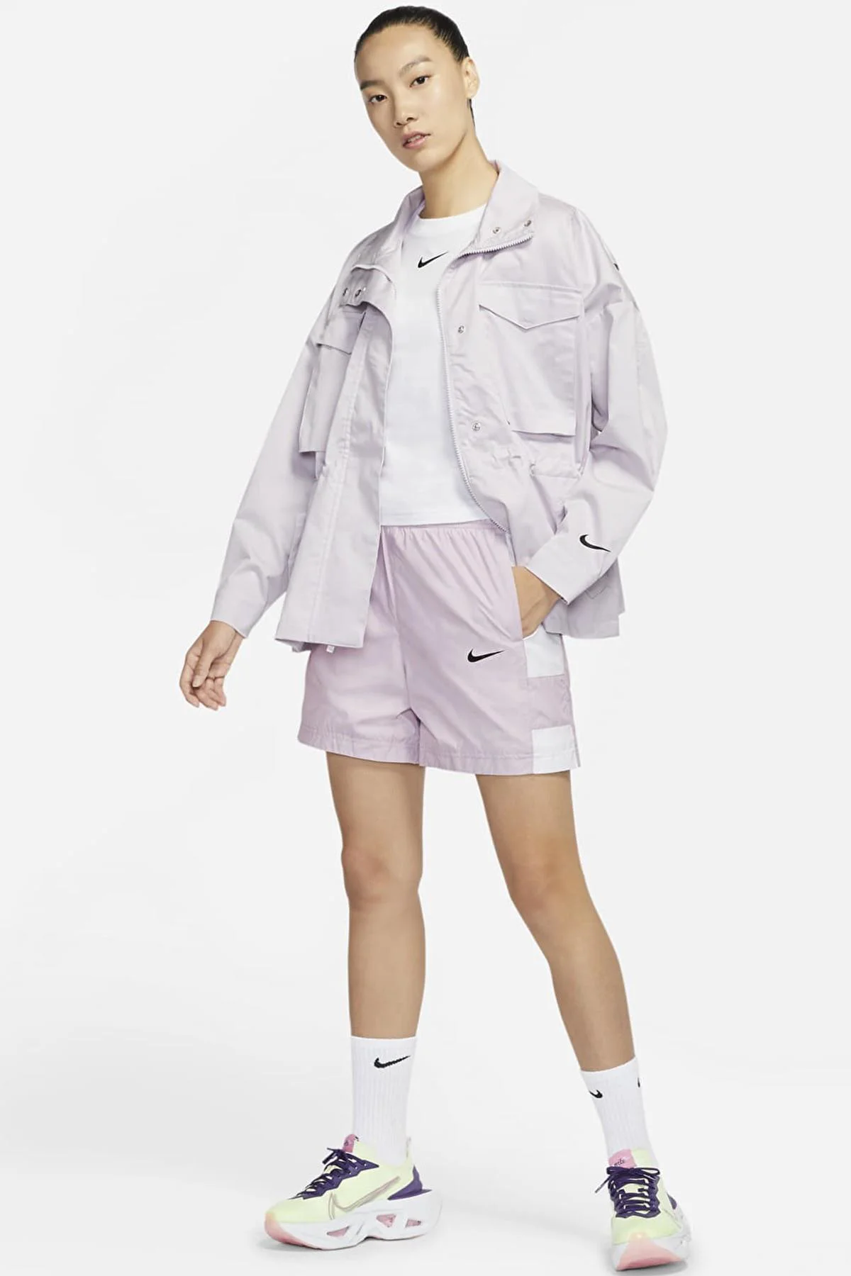 Nike Sportswear Collection Essentials M65 Full Zip Büyük Beden Kadın Ceket Lila Fiyatı, Yorumları ve Özellikleri