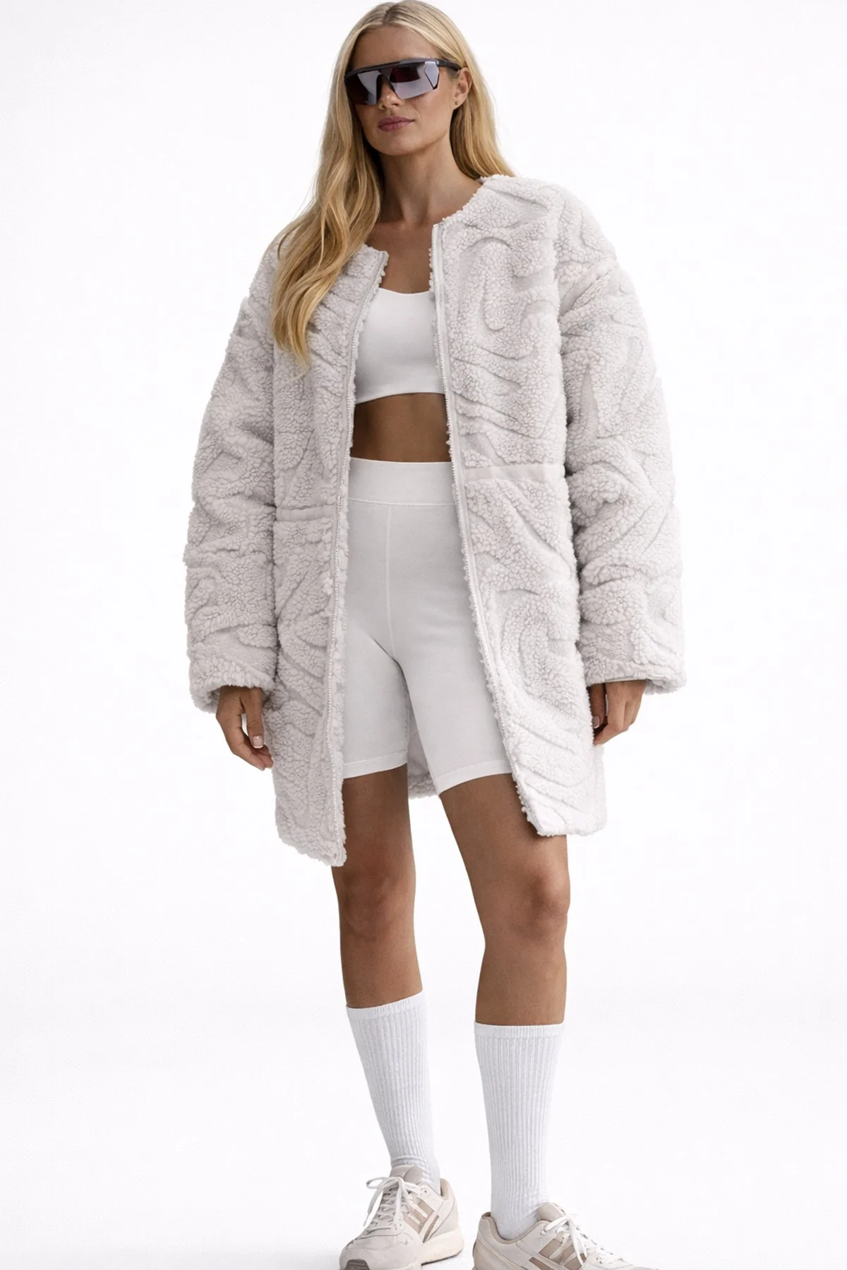 Nike Sportswear Cozy Terma Fit Women's Loose High Pile Jacket Kadın Bol Kesim Peluş Spor Ceket Krem