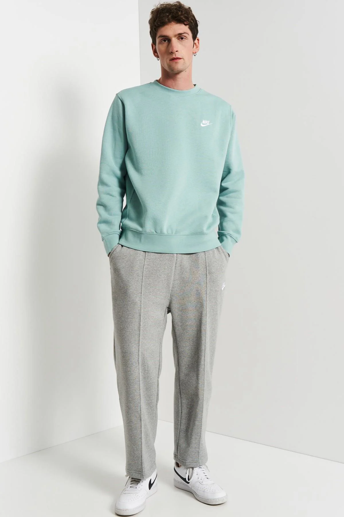 Nike Sportswear Crew Sweat Cotton Pamuklu Sweatshirt Su Yeşili