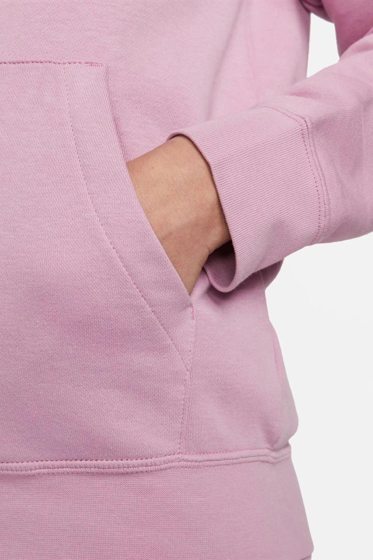Nike Sportswear Essential Fleece Full Zip Hoodie Kadın Kapüşonlu Sweatshirt Pembe