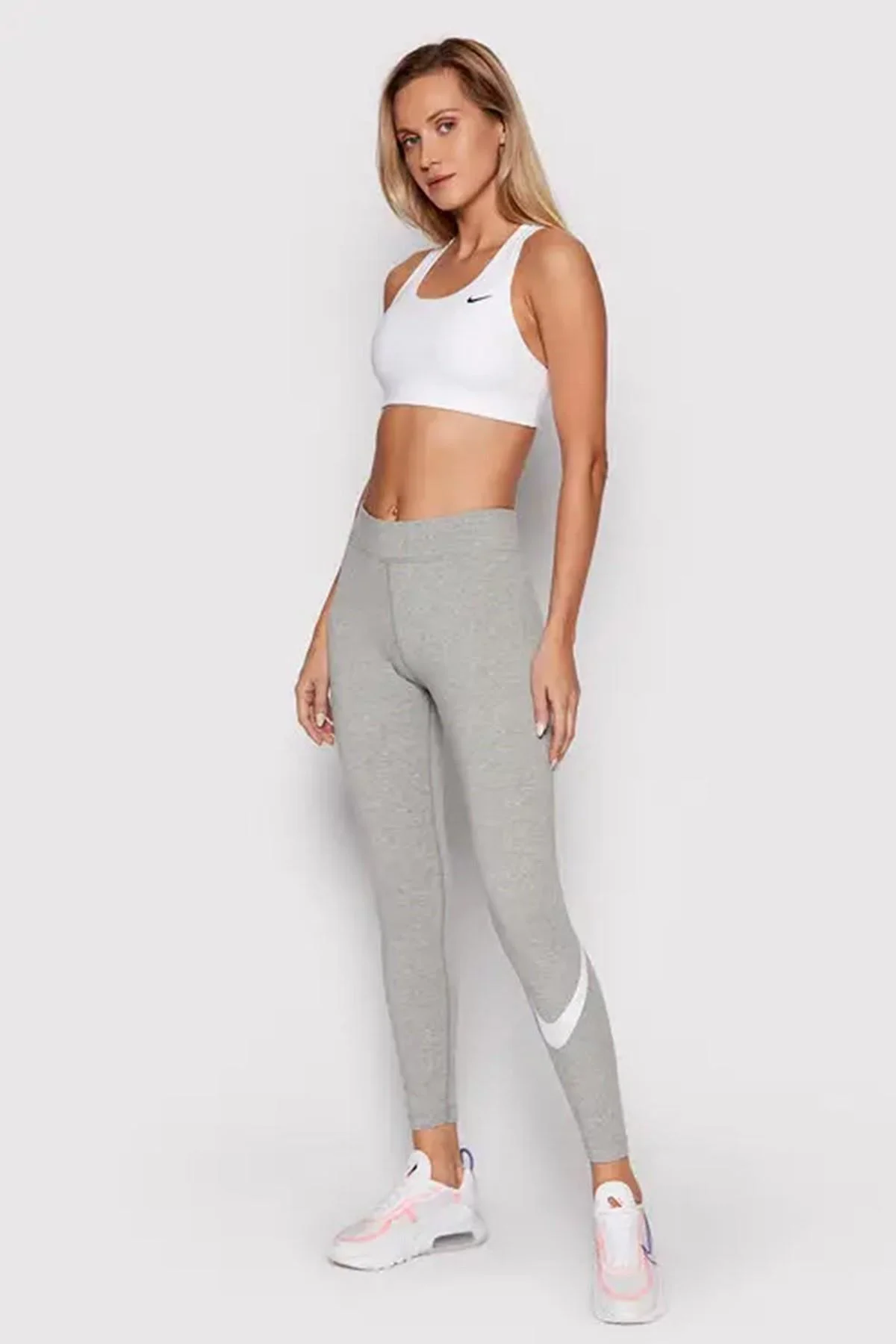 Nike Sportswear Essential Cotton Swoosh Leggings Gray Pamuklu Kadın Taytı Gri Fiyatı, Yorumları ve Özellikleri