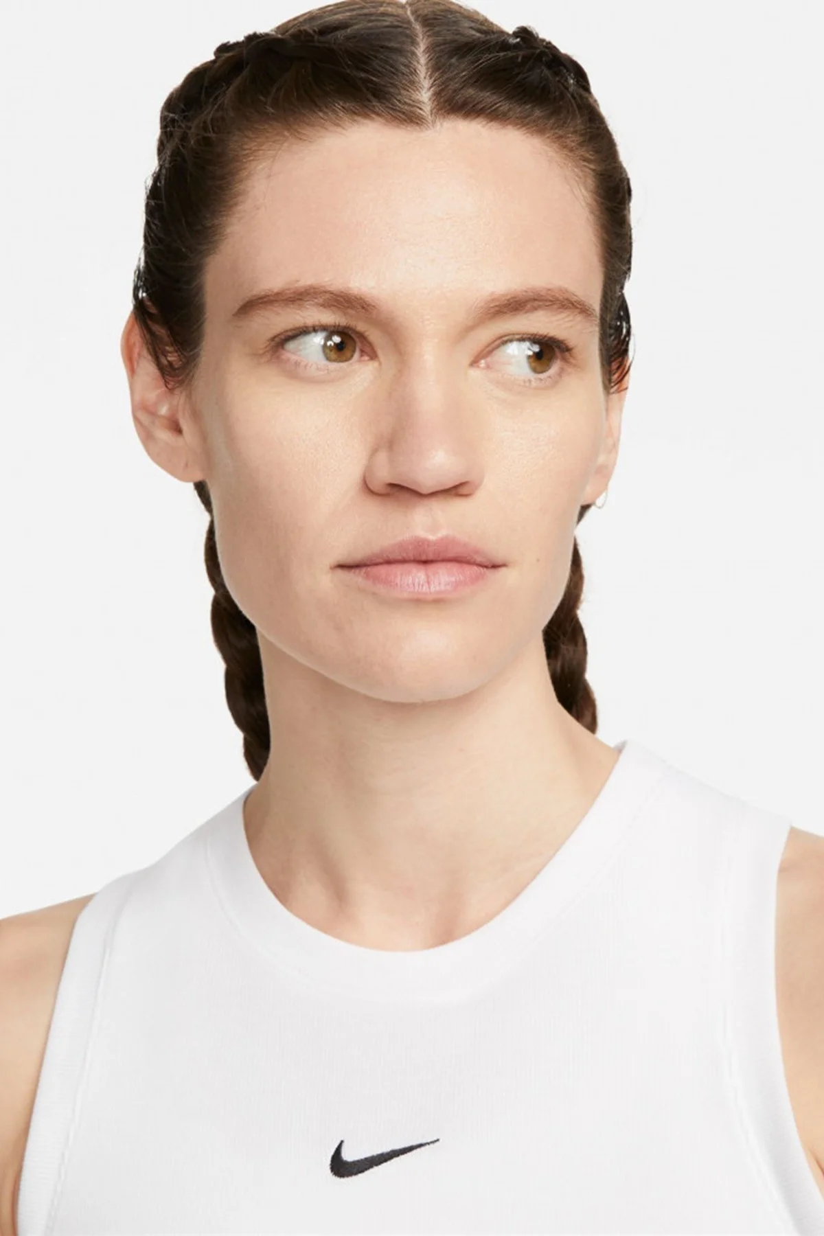 Nike Sportswear Essential Rib Cropped Women's Tight Fit Tank Top Kadın Dar Kesim Crop Atlet Beyaz Nike Sportswear Essential Rib Cropped Women's Tight Fit Tank Top Kadın Dar Kesim Crop Atlet Beyaz
