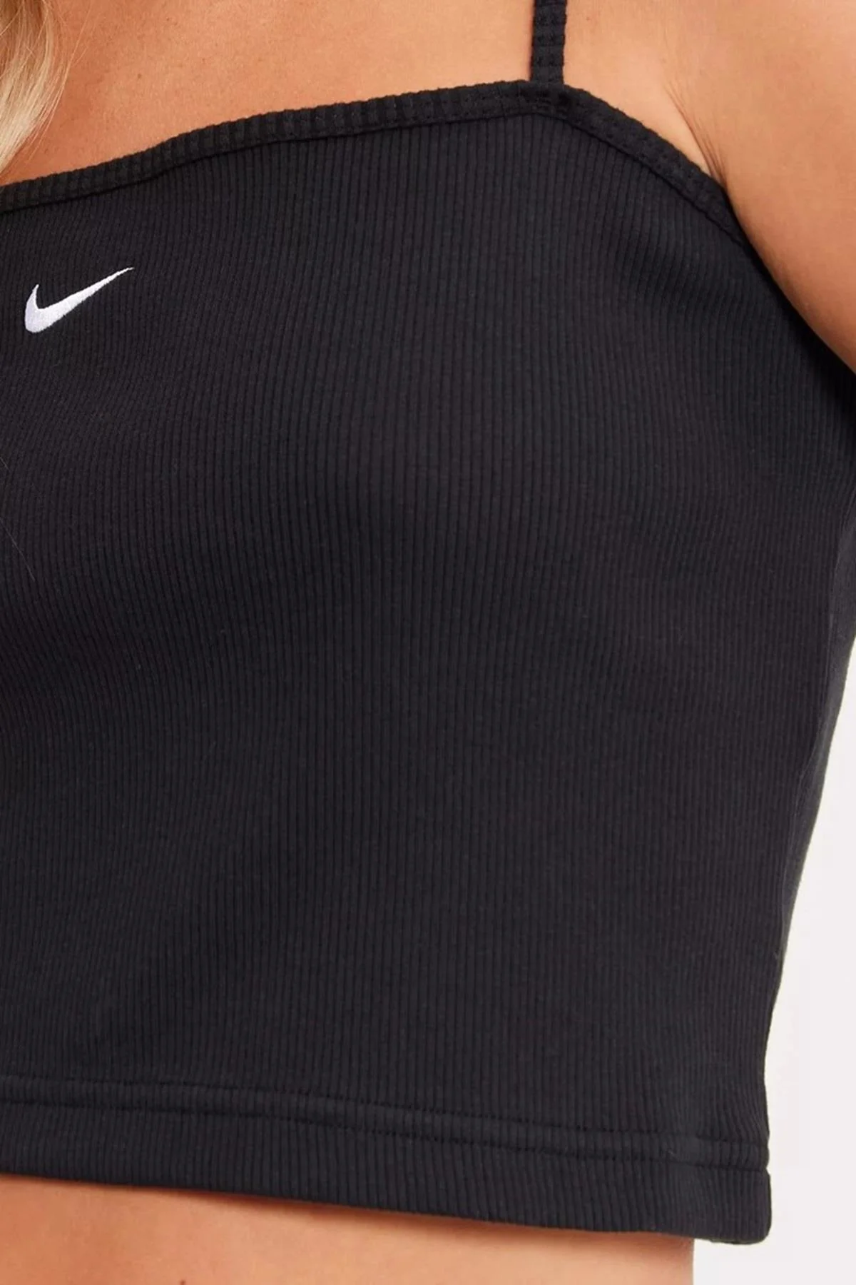 Nike Sportswear Essential Ribbed Crop Top Tank Kadın Askılı Fitilli Crop Atlet Siyah Fiyatı, Yorumları ve Özellikleri