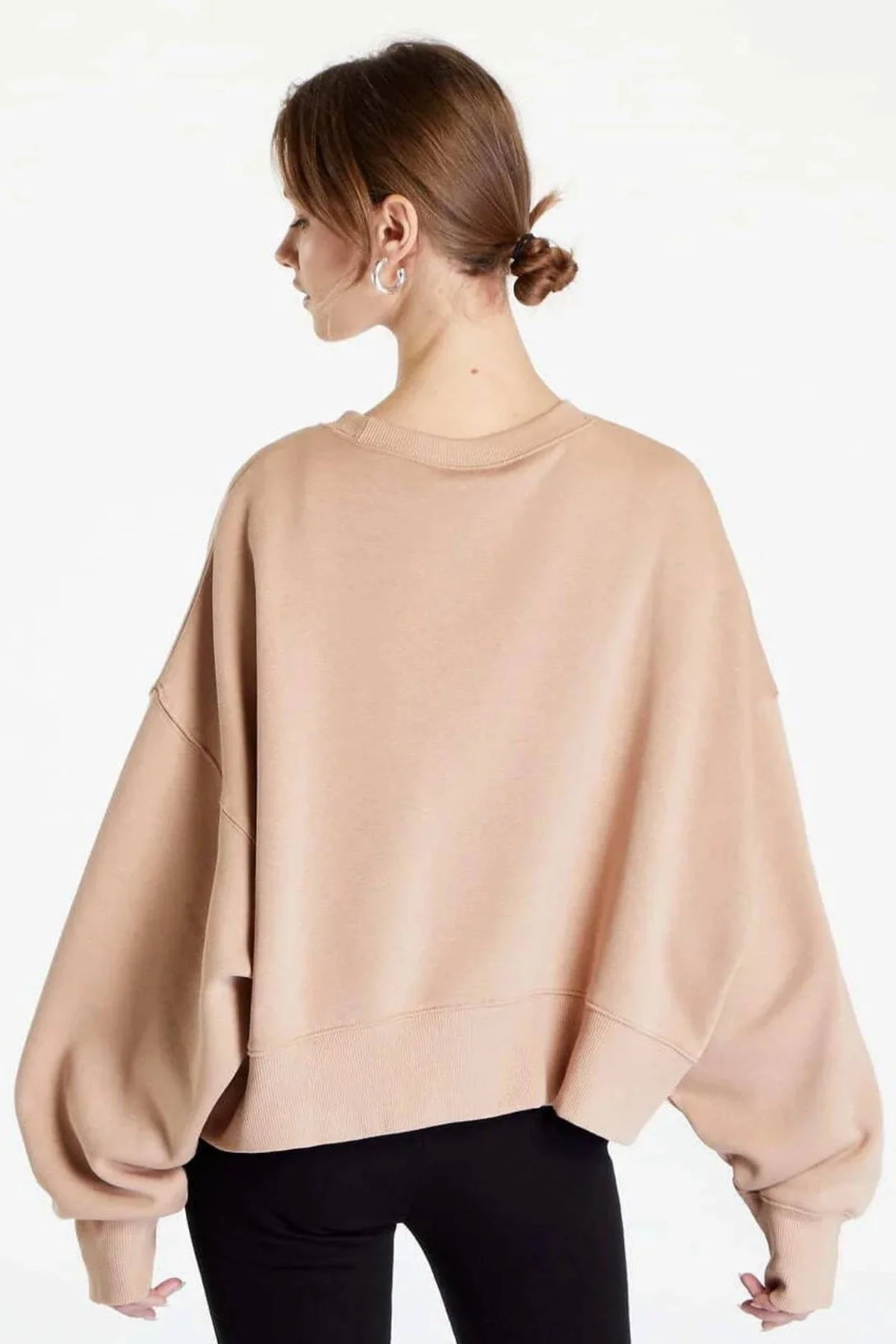Nike Sportswear Essential Collection Fleece Oversized Kadın Sweatshirt Bej Nike Sportswear Essential Collection Fleece Oversized Kadın Sweatshirt Bej