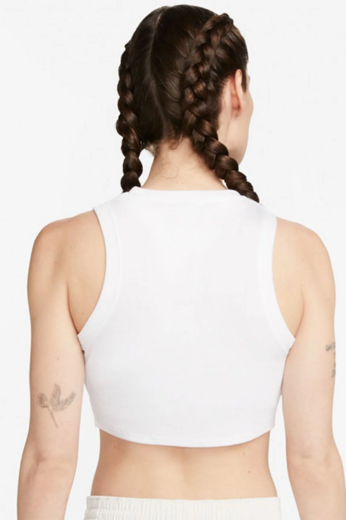 Nike Sportswear Essential Rib Cropped Women's Tight Fit Tank Top Kadın Dar Kesim Crop Atlet Beyaz Nike Sportswear Essential Rib Cropped Women's Tight Fit Tank Top Kadın Dar Kesim Crop Atlet Beyaz