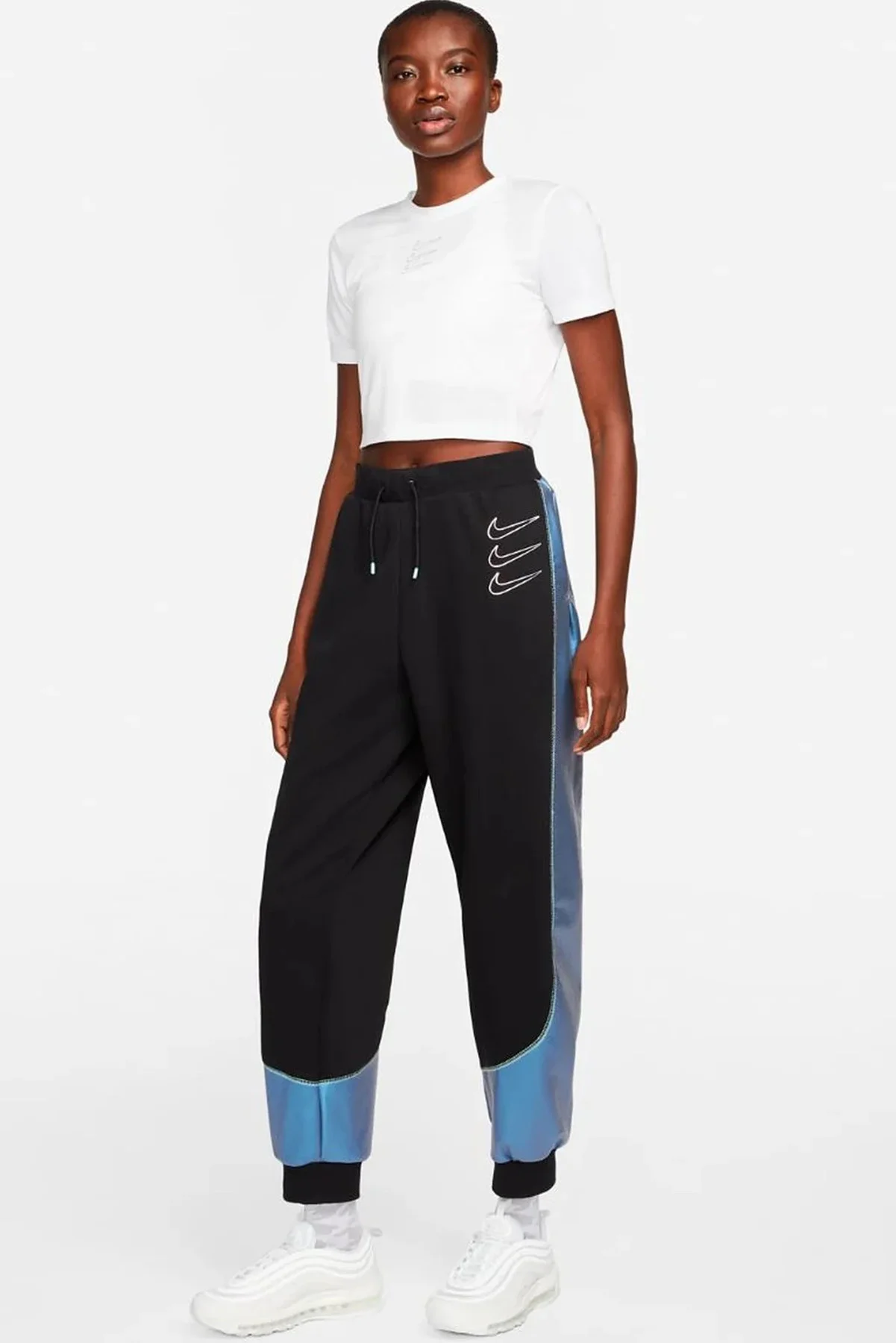 Nike Sportswear Fleece Graphic Womens Joggers Kadın Eşofman Altı Siyah Metalik Mavi Nike Sportswear Fleece Graphic Womens Joggers Kadın Eşofman Altı Siyah Metalik Mavi