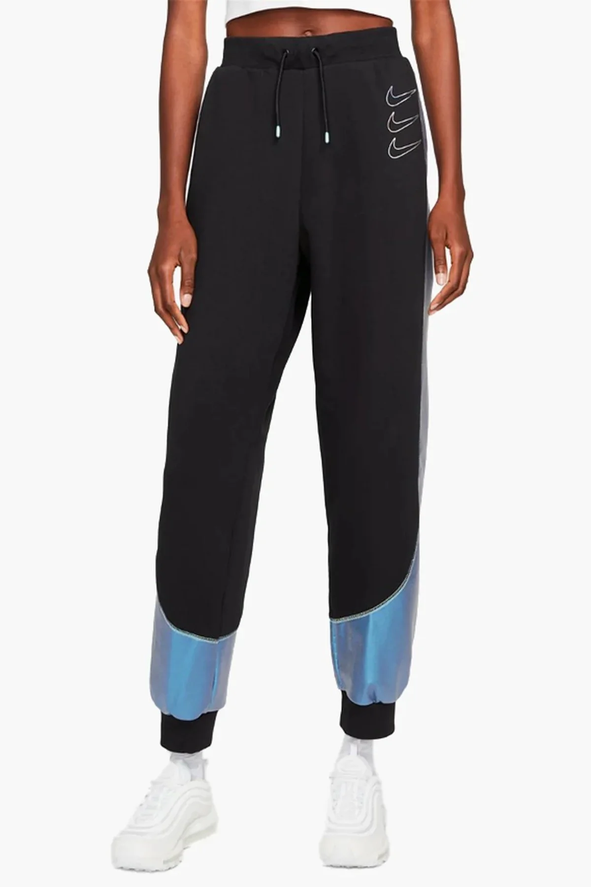 Nike Sportswear Fleece Graphic Womens Joggers Kadın Eşofman Altı Siyah Metalik Mavi Nike Sportswear Fleece Graphic Womens Joggers Kadın Eşofman Altı Siyah Metalik Mavi