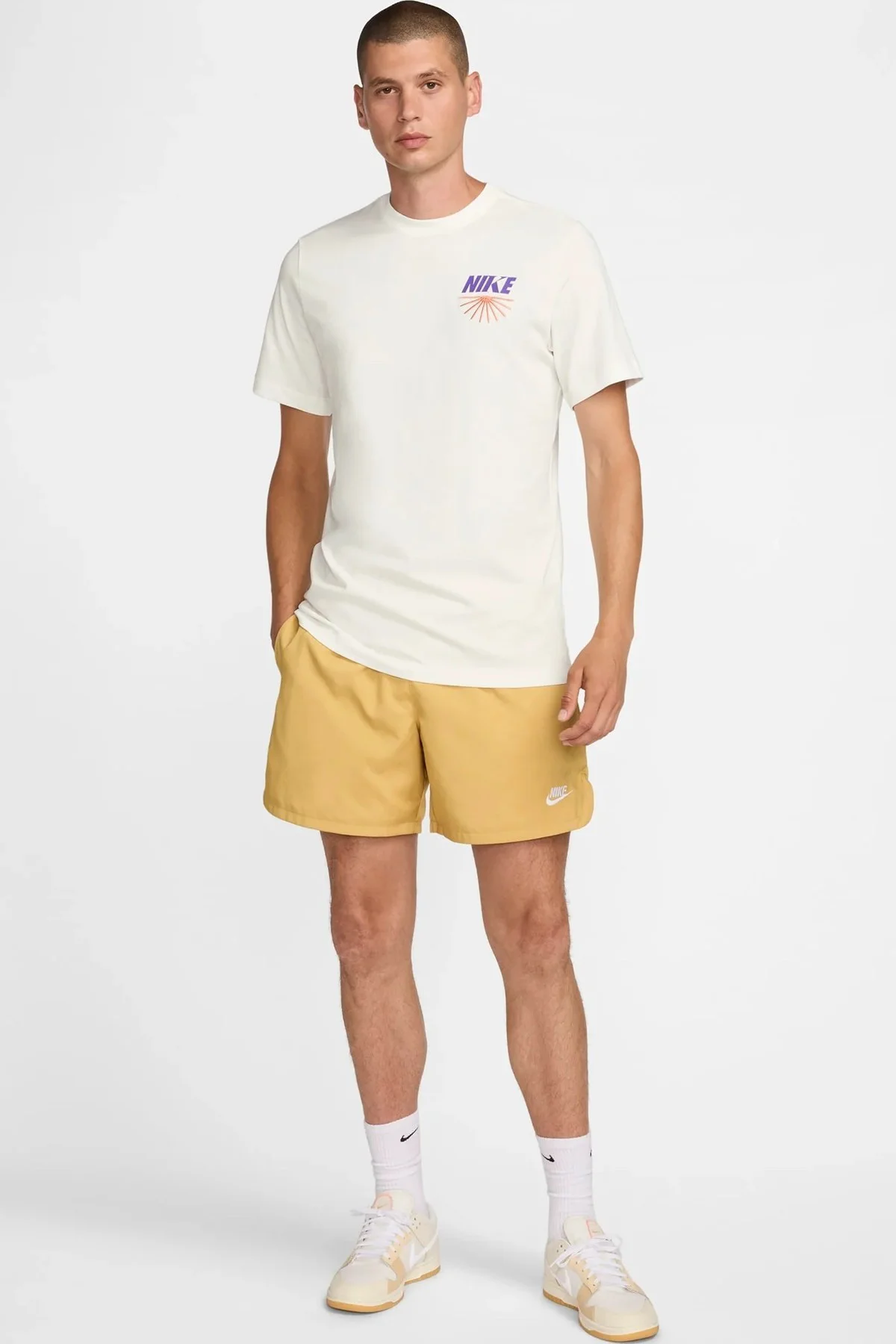 Nike Sportswear HBR Open 1 T-Shirt Erkek Pamuk Tişört Kırık Beyaz FZ99.98 FS Nike Sportswear HBR Open 1 T-Shirt Erkek Pamuk Tişört Kırık Beyaz FZ99.98 FS