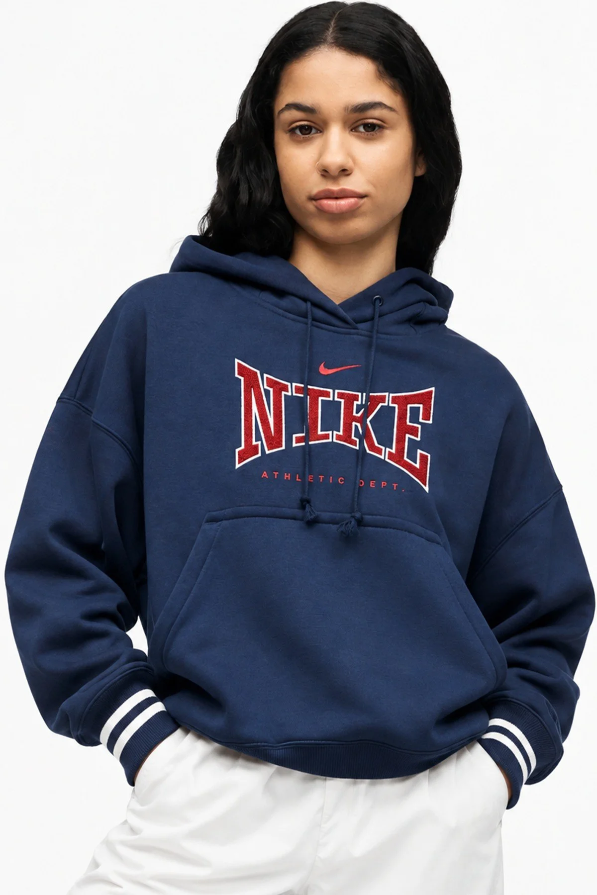 Nike Sportswear Phoenix Fleece Oversized Hoodie Kadın Kapüşonlu Oversize Şardonlu Sweatshirt Lacivert