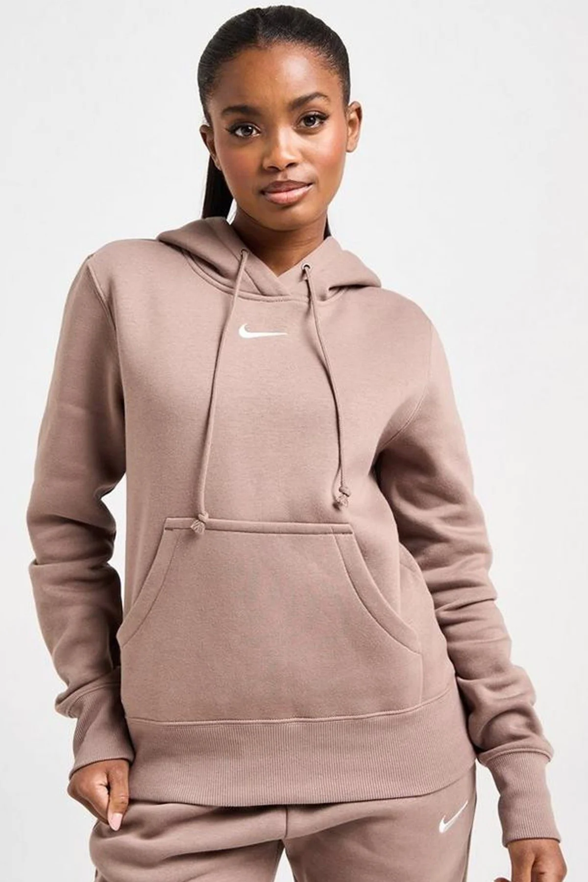 Nike Sportswear Phoenix Fleece Pullover Hoodie Kadın Kapüşonlu Sweatshirt Kahverengi