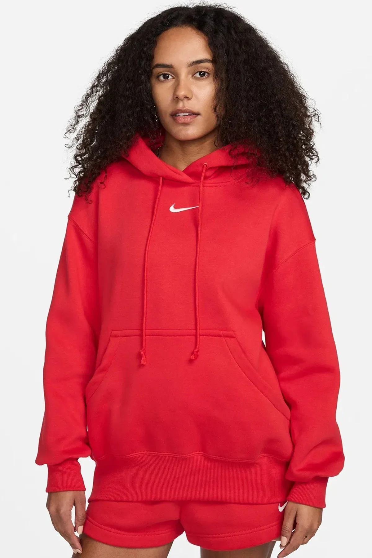 Nike Sportswear Phoenix Fleece Oversize Pullover Hoodie Kadın Kapüşonlu Bol Kesim Sweatshirt Kırmızı Fiyatı, Yorumları ve Özellikleri