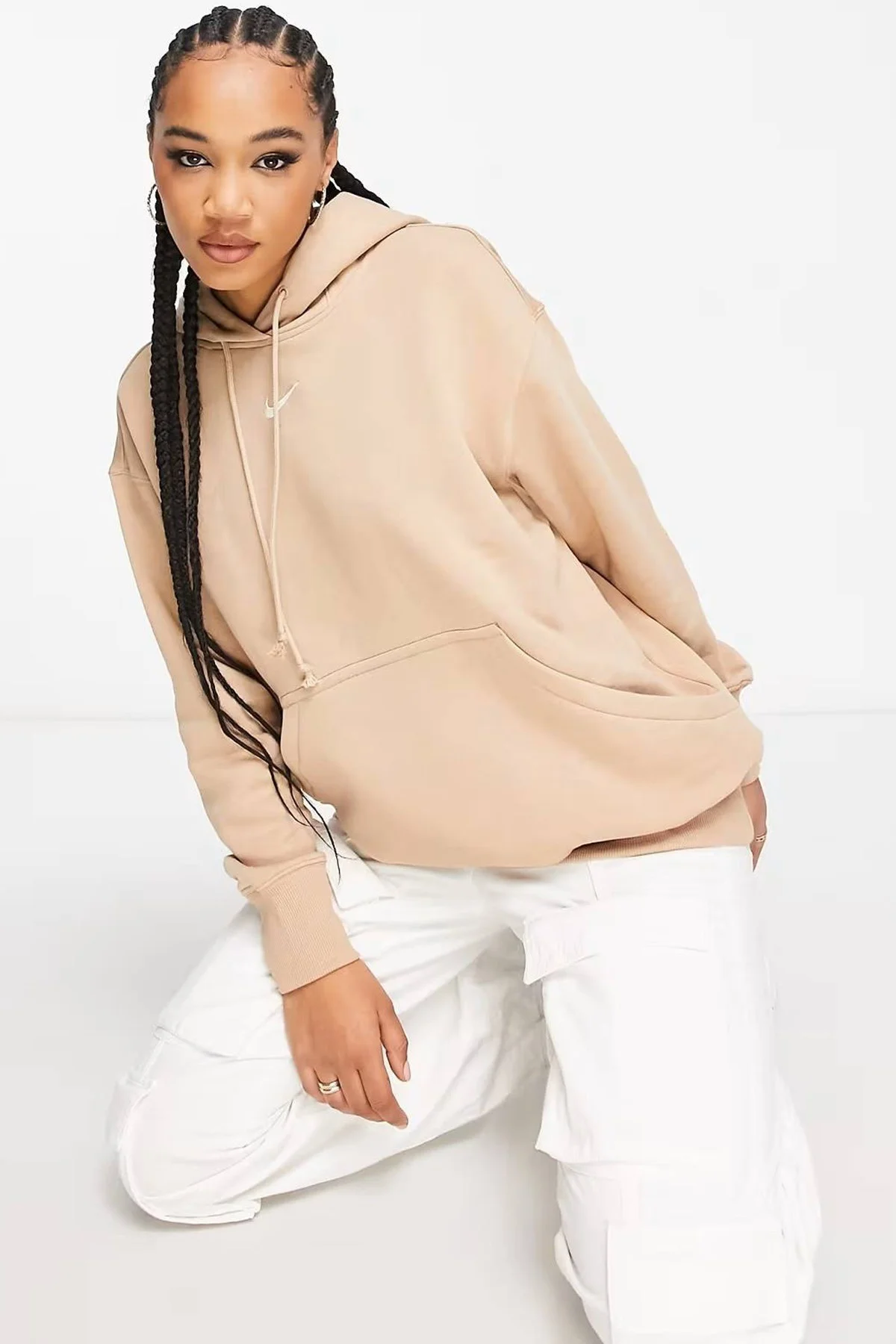 Nike Sportswear Phoenix Fleece Oversize Pullover Hoodie Kadın Kapüşonlu Bol Kesim Sweatshirt Bej Nike Sportswear Phoenix Fleece Oversize Pullover Hoodie Kadın Kapüşonlu Bol Kesim Sweatshirt Bej