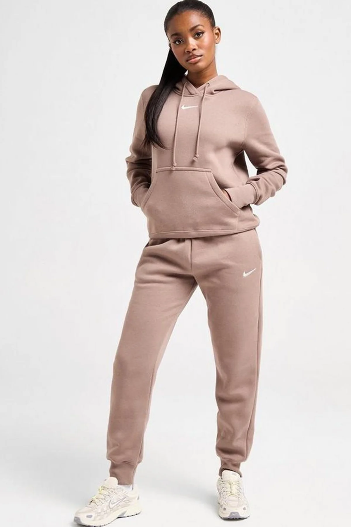 Nike Sportswear Phoenix Fleece Pullover Hoodie Kadın Kapüşonlu Sweatshirt Kahverengi