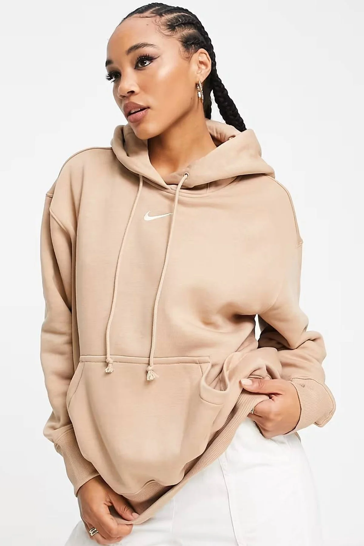 Nike Sportswear Phoenix Fleece Oversize Pullover Hoodie Kadın Kapüşonlu Bol Kesim Sweatshirt Bej Nike Sportswear Phoenix Fleece Oversize Pullover Hoodie Kadın Kapüşonlu Bol Kesim Sweatshirt Bej