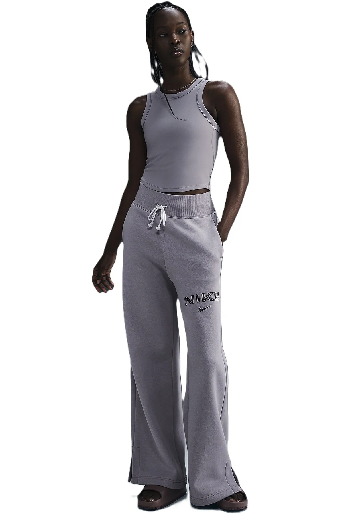 Nike Sportswear Phoenix Fleece High Rise Wide Leg Logo Pants Kadın Yüksek Bel Eşofman Altı Mor Nike Sportswear Phoenix Fleece High Rise Wide Leg Logo Pants Kadın Yüksek Bel Eşofman Altı Mor