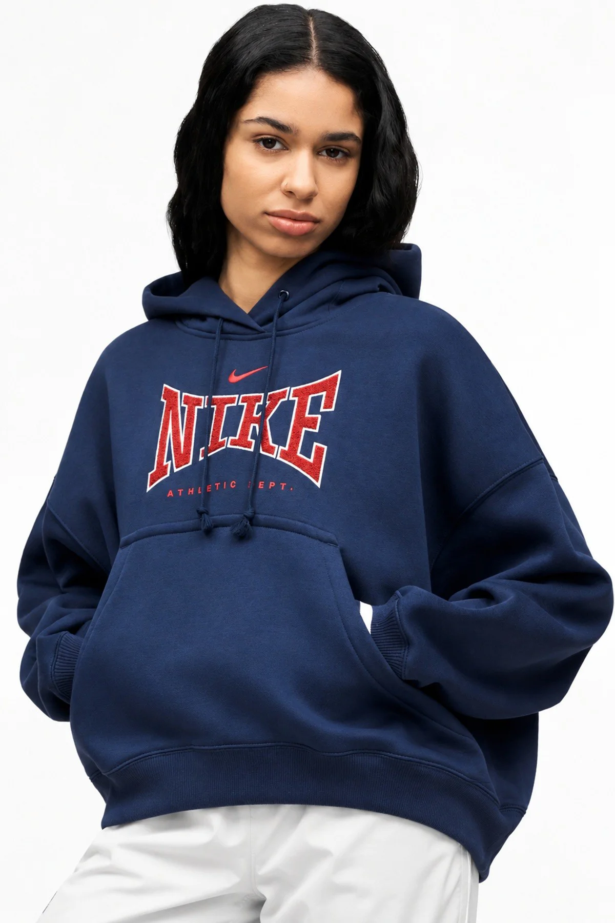 Nike Sportswear Phoenix Fleece Oversized Hoodie Kadın Kapüşonlu Oversize Şardonlu Sweatshirt Lacivert