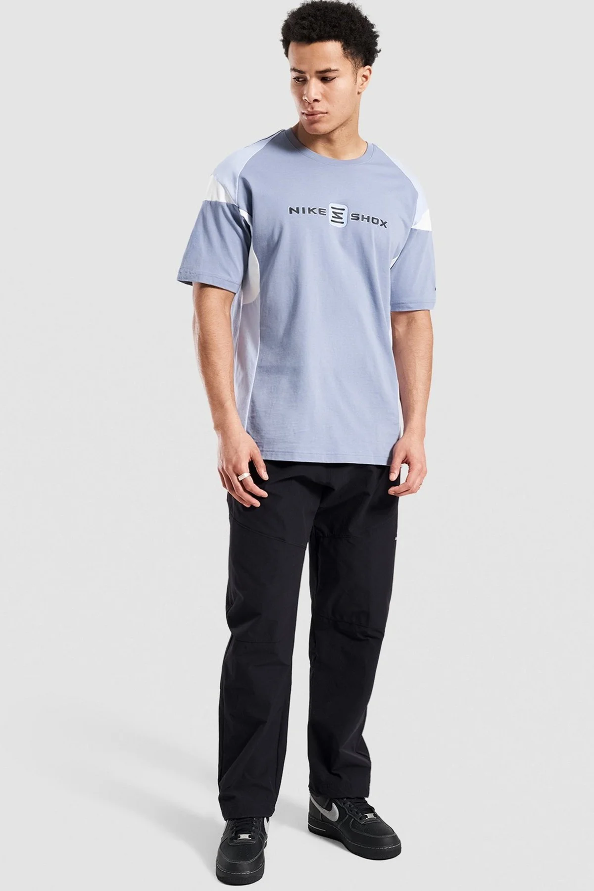 Nike Sportswear Shox NZ Loose Fit Mens Tee Bol Kesim Bisiklet Yaka Pamuklu Erkek Tişört Mavi Fiyatı, Yorumları ve Özellikleri
