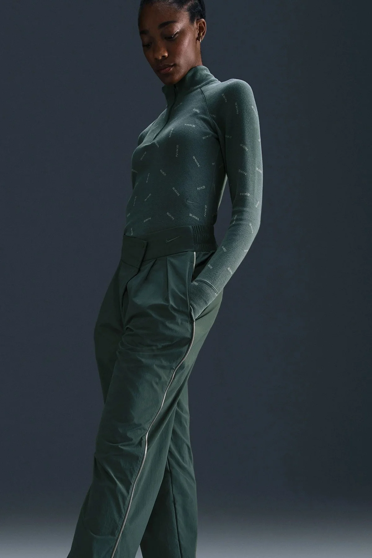Nike Sportswear Swoosh Plus Woven Women's Pant Green Kadın Eşofman Altı Yeşil