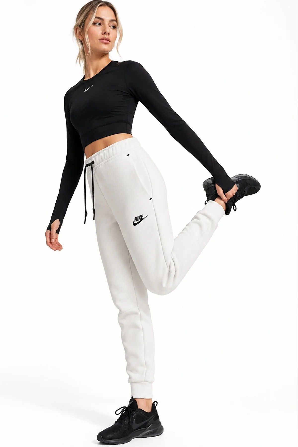 Nike Sportswear Tech Fleece Standart Fit Mid Rise Jogger Kadın Eşofman Altı Koyu Krem Nike Sportswear Tech Fleece Standart Fit Mid Rise Jogger Kadın Eşofman Altı Koyu Krem