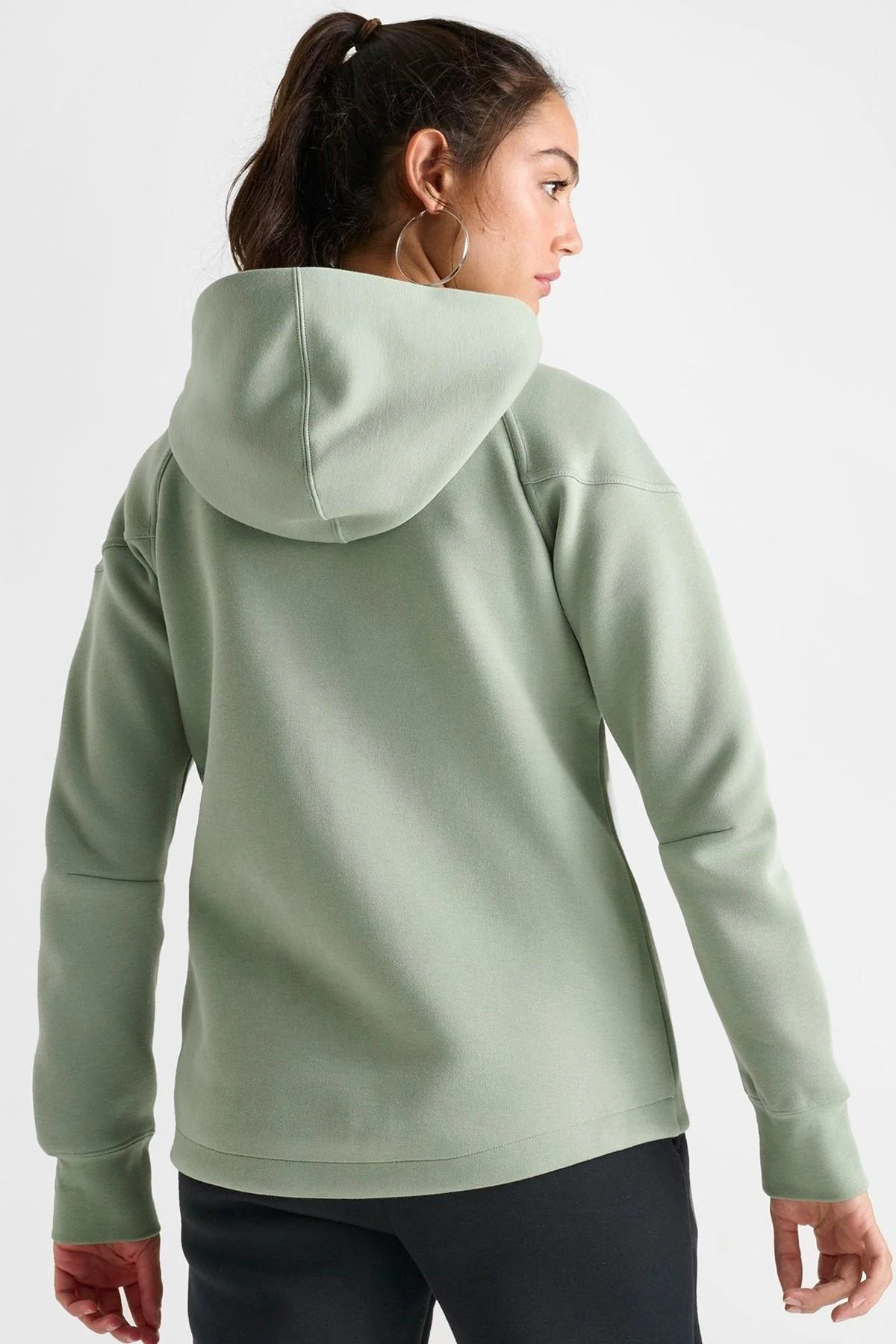 Nike Sportswear Tech Fleece Full Zip Hoodie Dark Heather Black Kadın Kapüşonlu Sweatshirt Su Yeşili Fiyatı, Yorumları ve Özellikleri