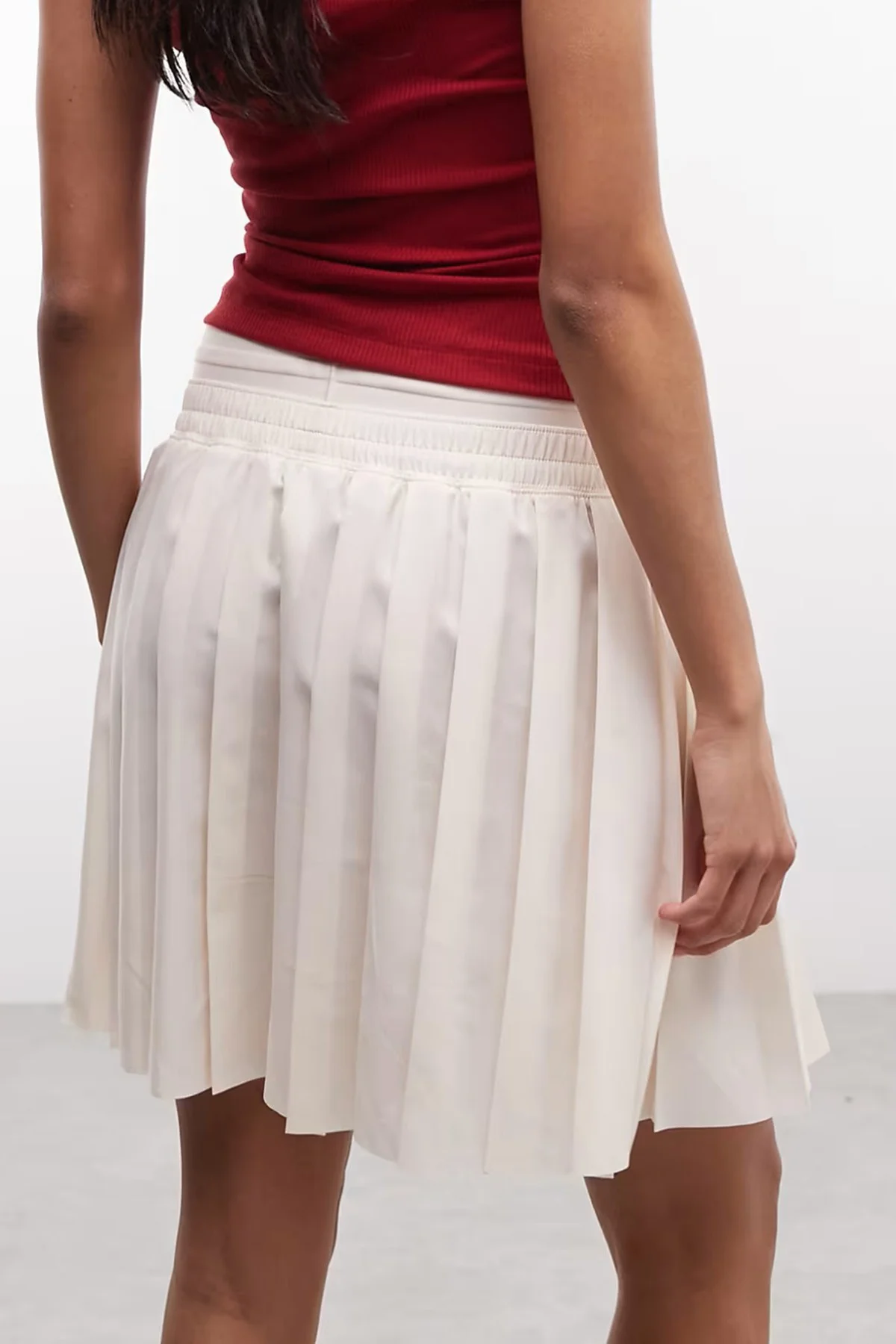 Nike Sportswear Women's Mid Rise Pleated Skirt Cream Kadın Pileli Etek Krem