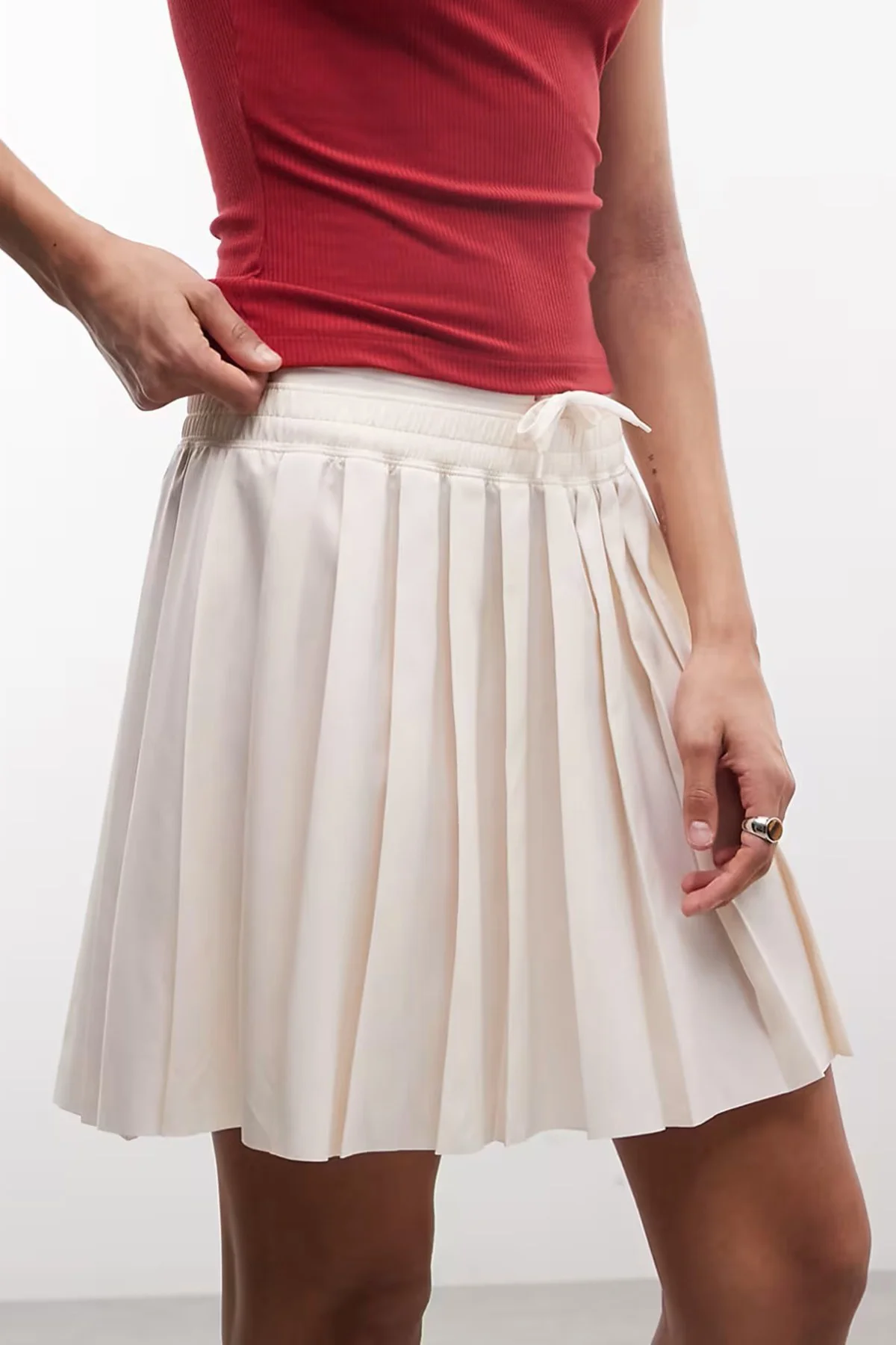 Nike Sportswear Women's Mid Rise Pleated Skirt Cream Kadın Pileli Etek Krem