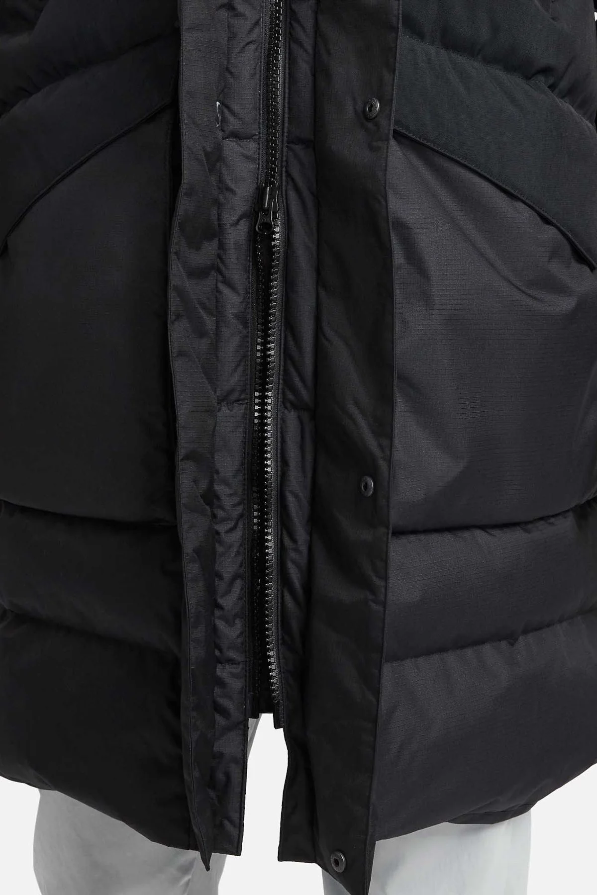Nike Storm Fit Down Fill Oversize Hoodie Ful Zip Jacket Erkek Su Geçirmez Kaz Tüyü Kapüşonlu Mont Siyah