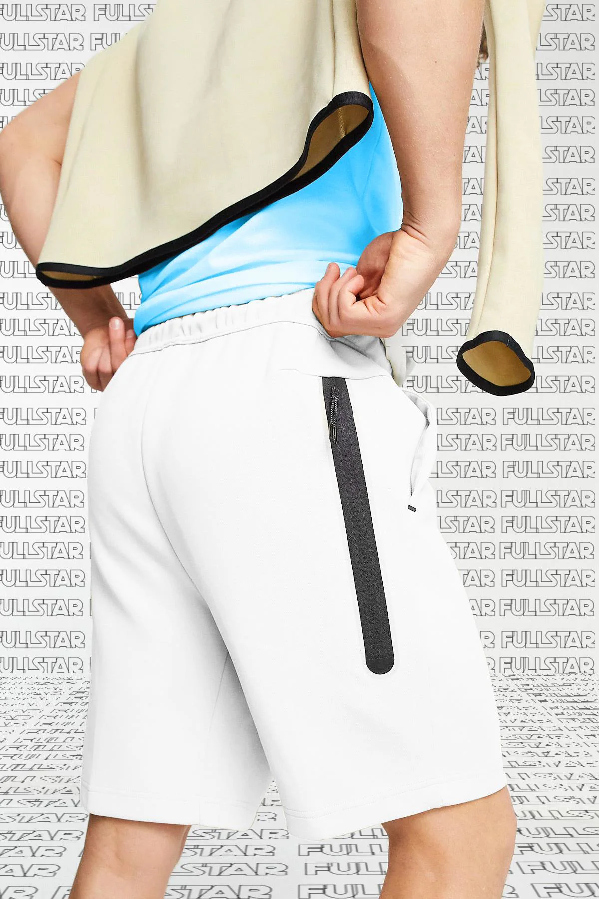 Nike Tech Fleece Mens Shorts White Erkek Beyaz Şort Nike Tech Fleece Mens Shorts White Erkek Beyaz Şort