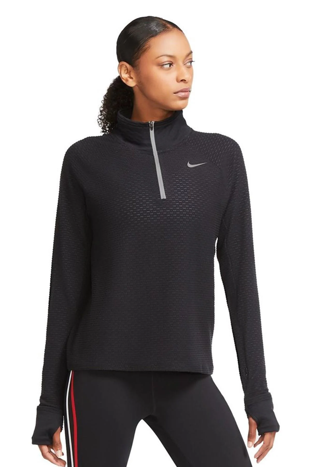 Nike Therma Dri-Fit Yarım Fermuarlı El Korumalı Koşu Üstü Siyah Nike Therma Dri-Fit Yarım Fermuarlı El Korumalı Koşu Üstü Siyah Fiyatı, Yorumları ve Özellikleri