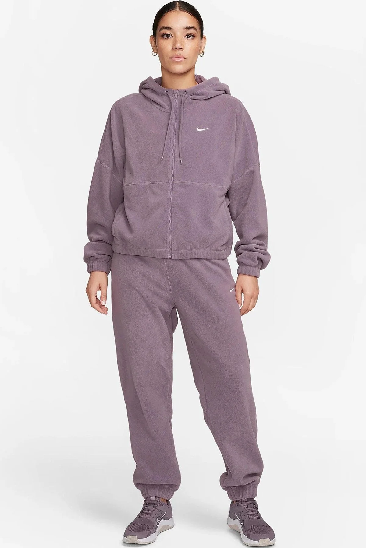 Nike Therma-FIT One Women's Loose Fleece Pants Kadın Bol Kesim Yüksek Bel Eşofman Altı Mor