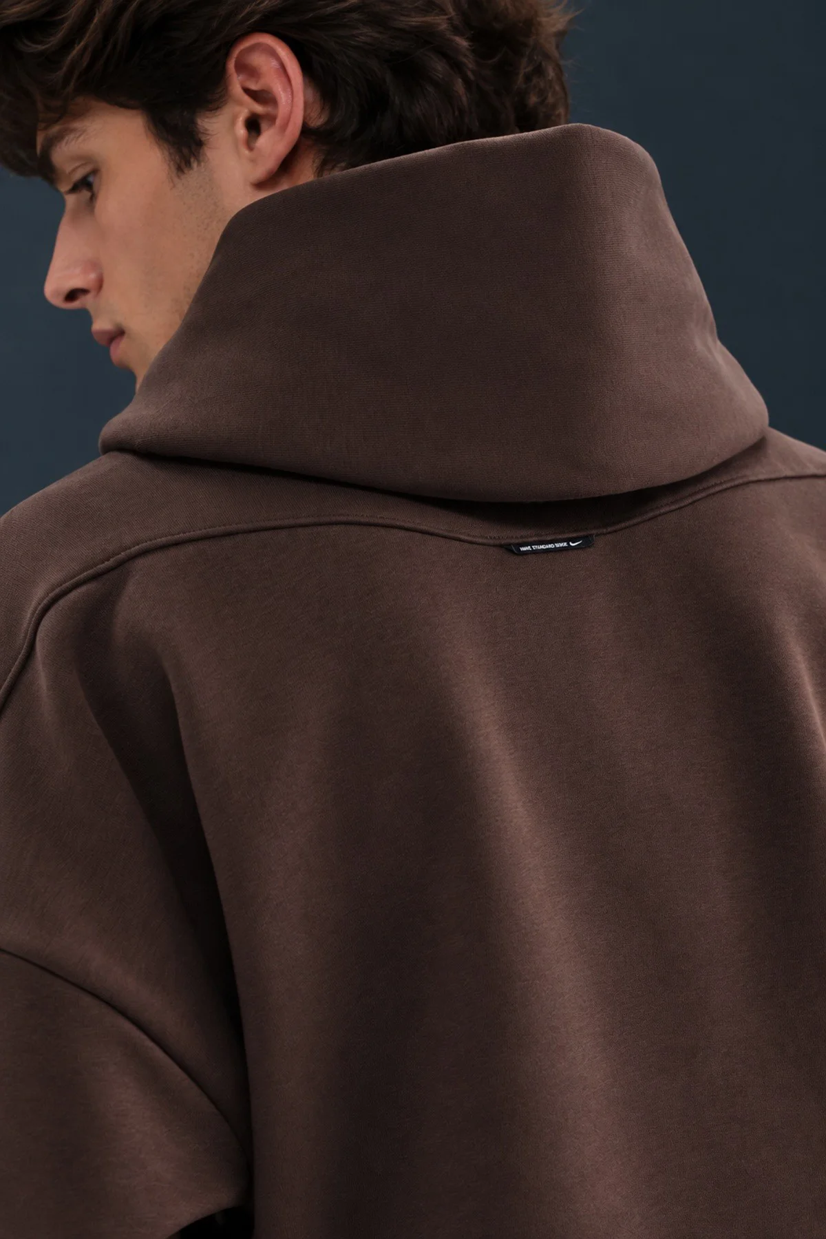 Nike Therma Fit SI BRSH Oversize Mens Sweathirt Bol Kesim Kapüşonlu Erkek Sweatshirt Kahverengi