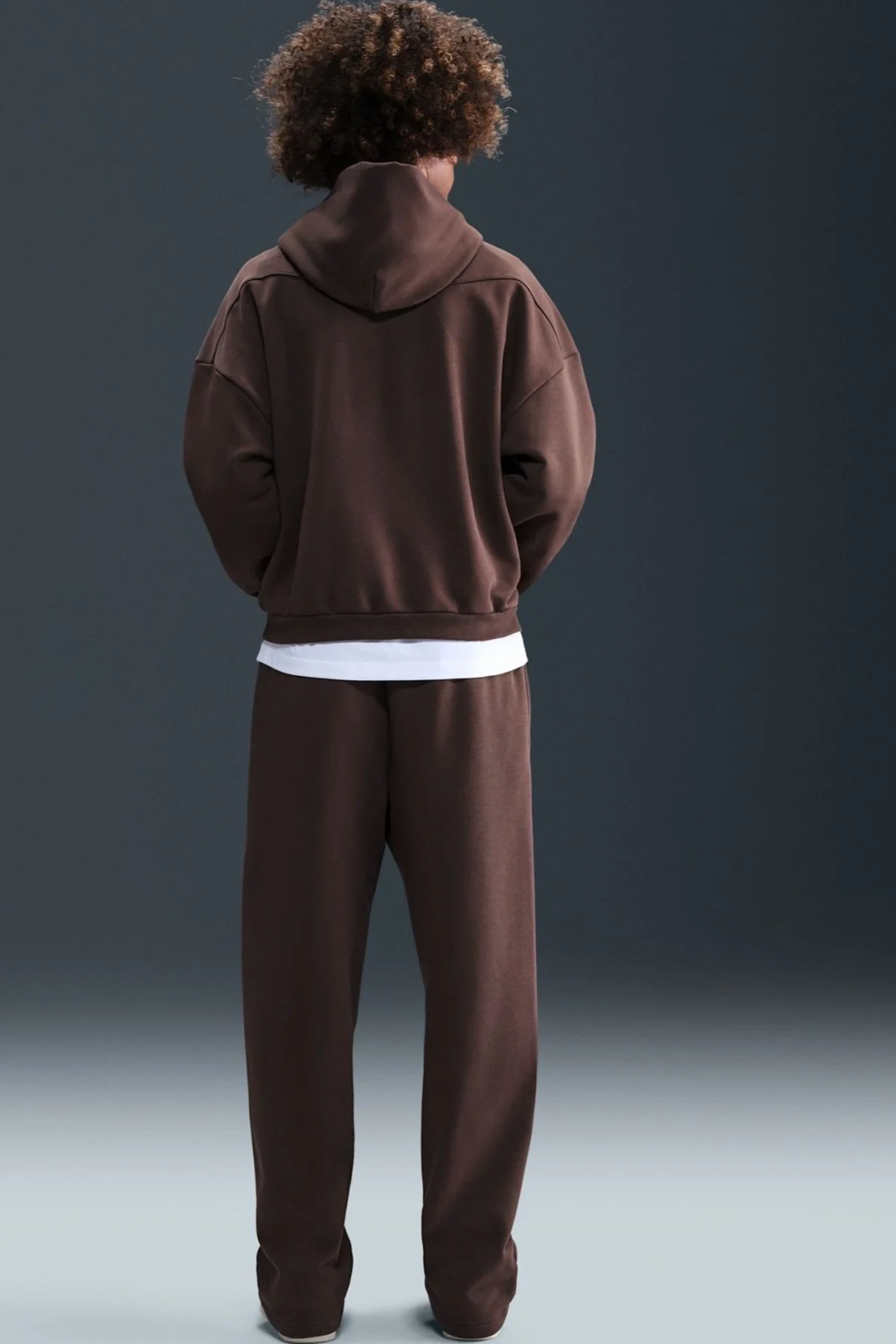 Nike Therma Fit SI BRSH Oversize Mens Sweathirt Bol Kesim Kapüşonlu Erkek Sweatshirt Kahverengi