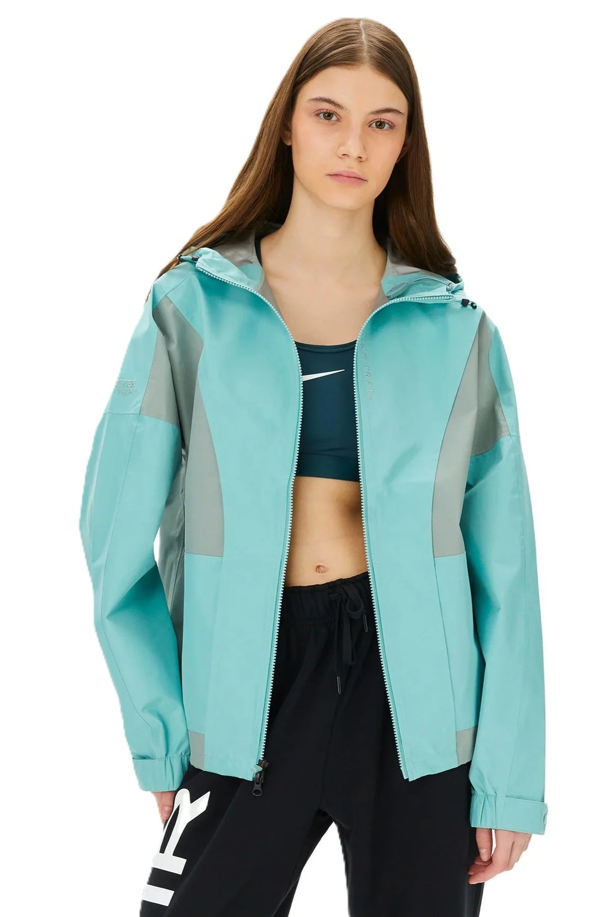 Nike Trail Gore-Tex Infinium Running Jacket Yağmur Geçirmez Bol Kesim Kapüşonlu Kadın Yağmurluk Yeşil Nike Trail Gore-Tex Infinium Running Jacket Yağmur Geçirmez Bol Kesim Kapüşonlu Kadın Yağmurluk Yeşil