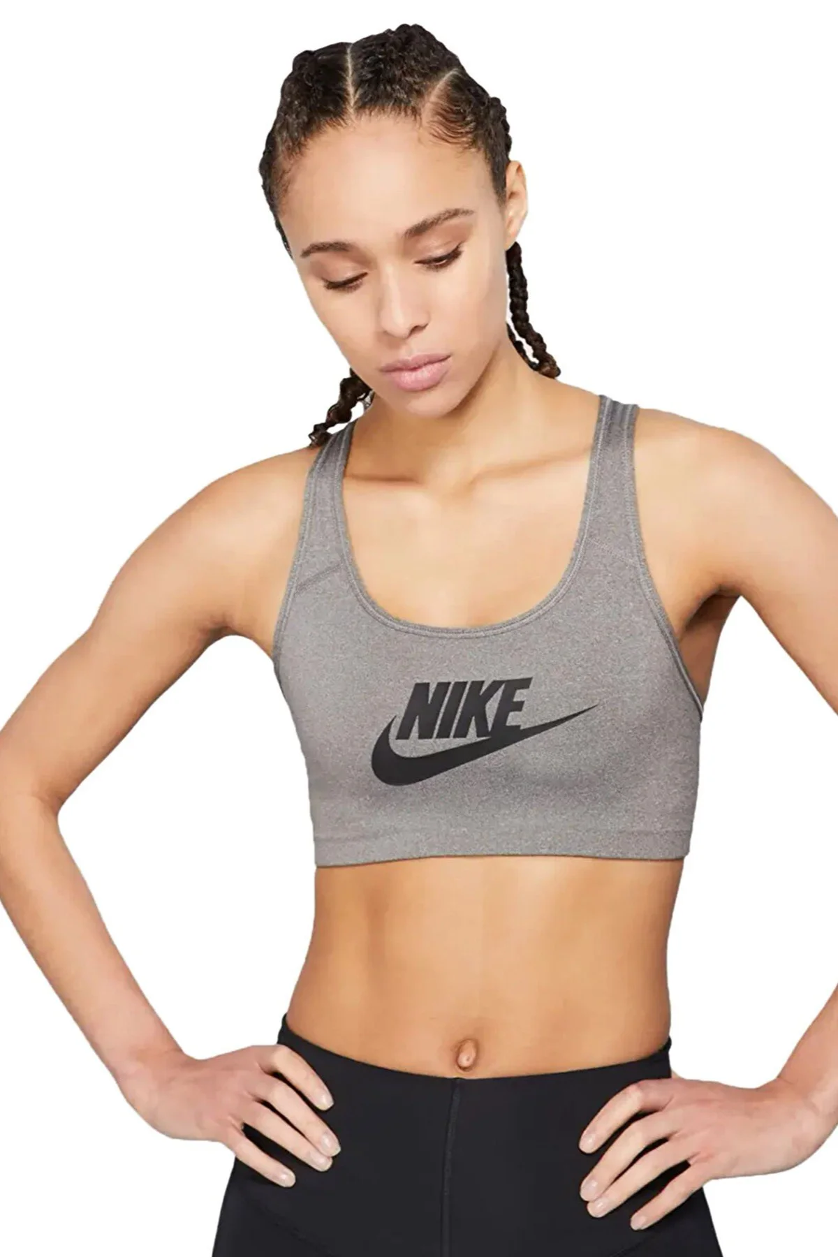 Nike Training Futura Swoosh Medium Support Sports Bra Kadın Spor Büstiyer Bra Gri Fiyatı, Yorumları ve Özellikleri