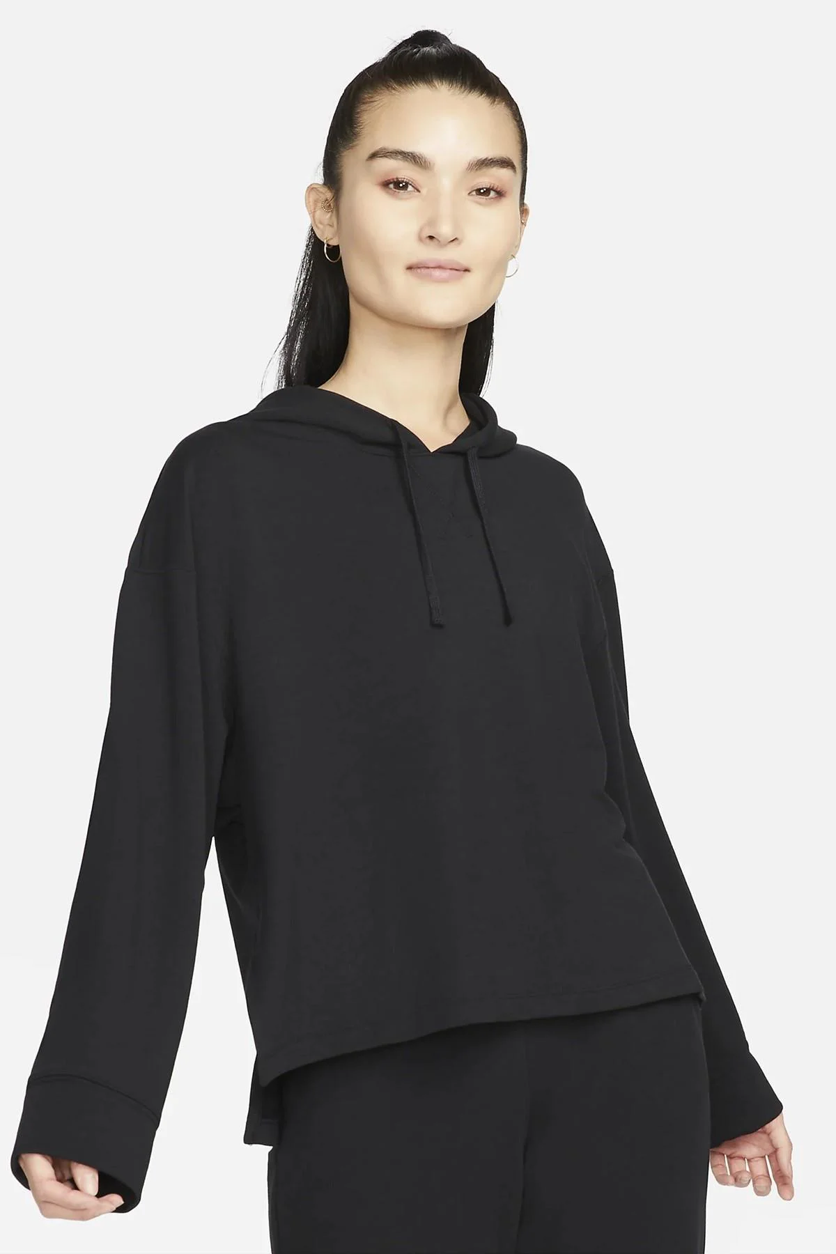 Nike Yoga Dri Fit Women's Fleece Hoodie Kadın Kapüşonlu Yumuşak Sweatshirt Siyah Nike Yoga Dri Fit Women's Fleece Hoodie Kadın Kapüşonlu Yumuşak Sweatshirt Siyah