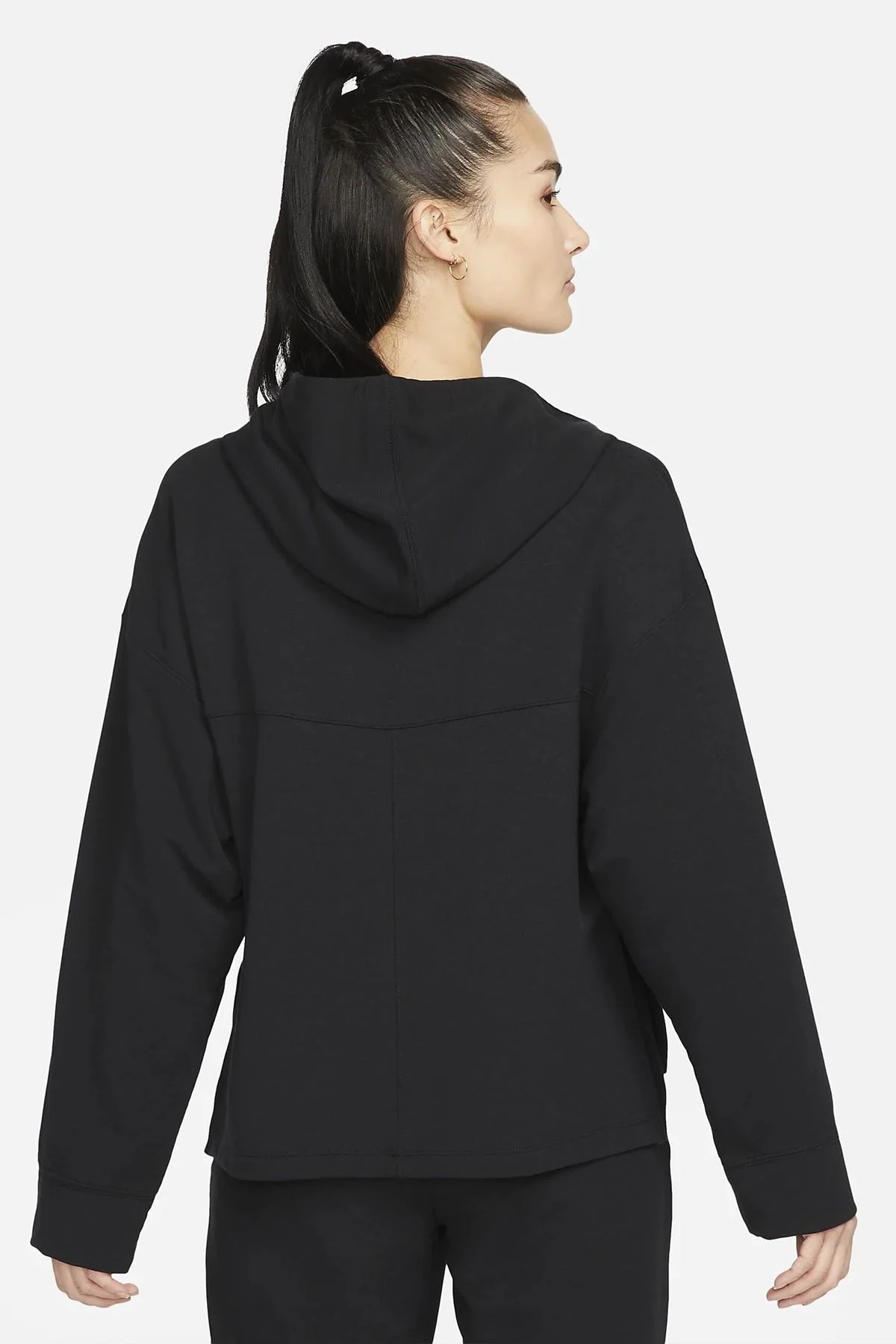 Nike Yoga Dri Fit Women's Fleece Hoodie Kadın Kapüşonlu Yumuşak Sweatshirt Siyah Nike Yoga Dri Fit Women's Fleece Hoodie Kadın Kapüşonlu Yumuşak Sweatshirt Siyah
