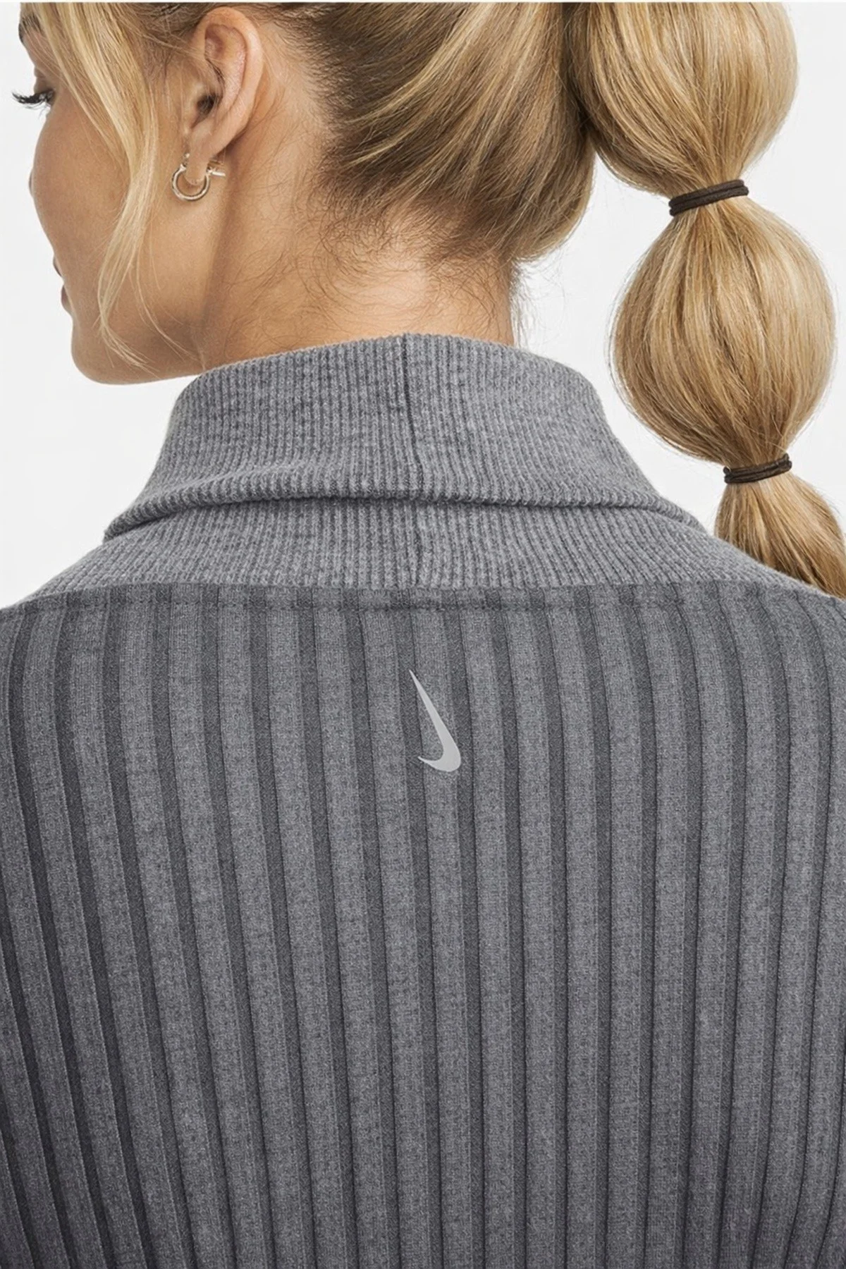 Nike Yoga Ribbed Shawl Collar Loose Fit Sweatshirt Kadın Bol Kesim Fitilli Şal Yaka Sweatshirt Füme Fiyatı, Yorumları ve Özellikleri