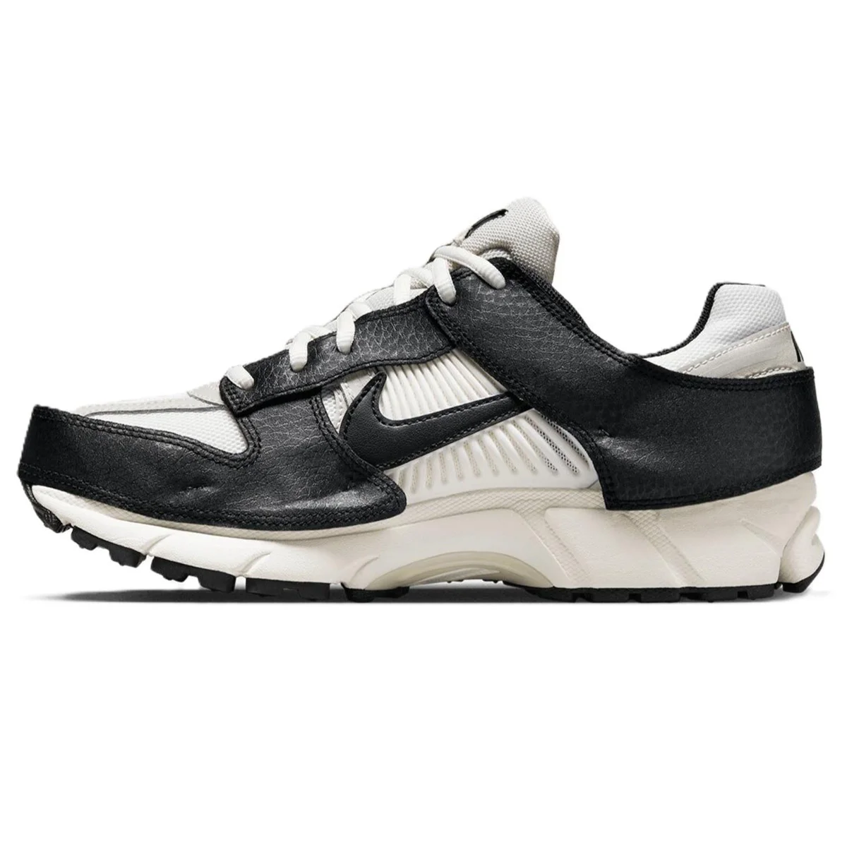 Nike Zoom Vomero 5 Premium Leather Unisex Sneaker Hakiki Deri Unisex Kesikli Siyah Deri Korumalı Günlük Spor Ayakkabı Beyaz Siyah