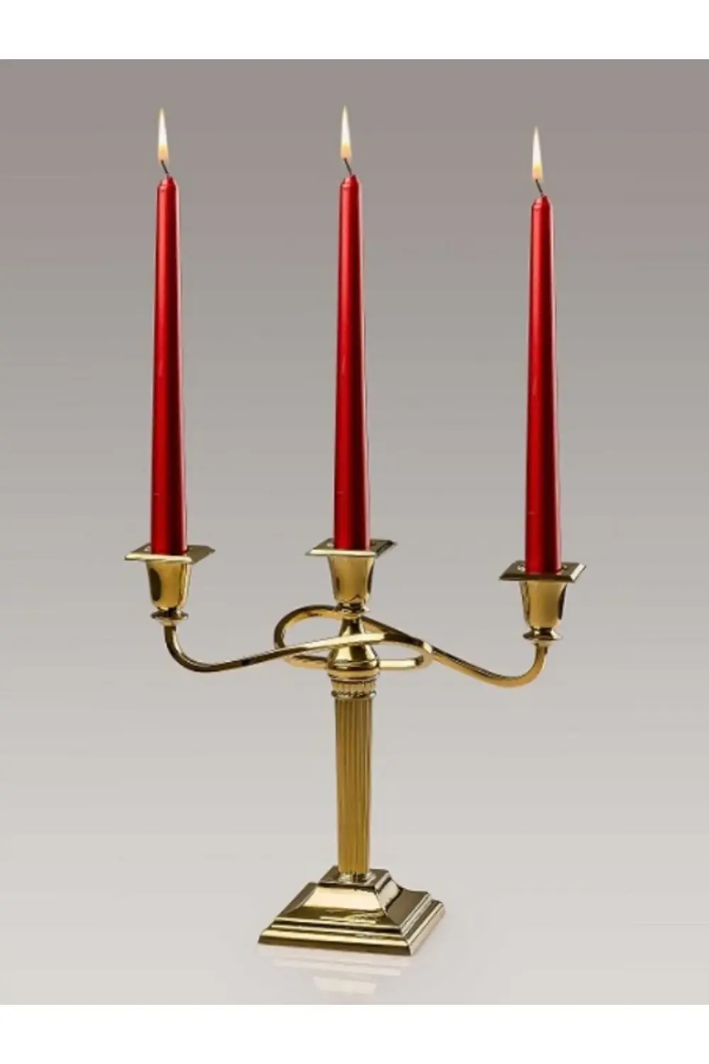 Nikel Krom Kaplama Quenn Şamdan Altın Rengi 3 Mumlu