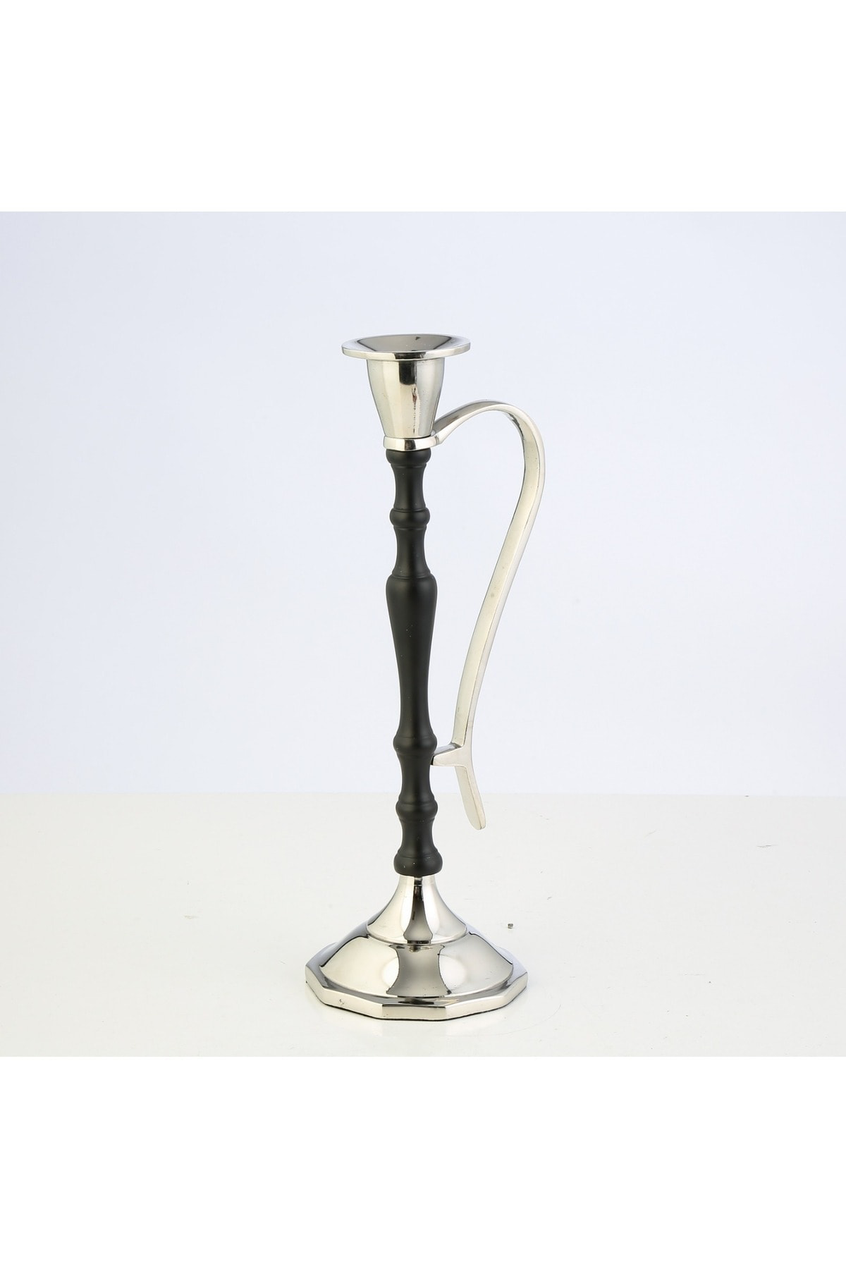 Vitale Nikel Kulplu Şamdan Orta 8*26 Cm