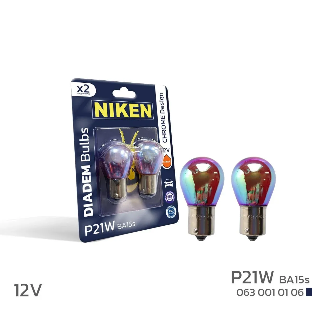NIKEN 12V 93 DIADEM AMPUL (P21W) AMBER BA15s 2Lİ