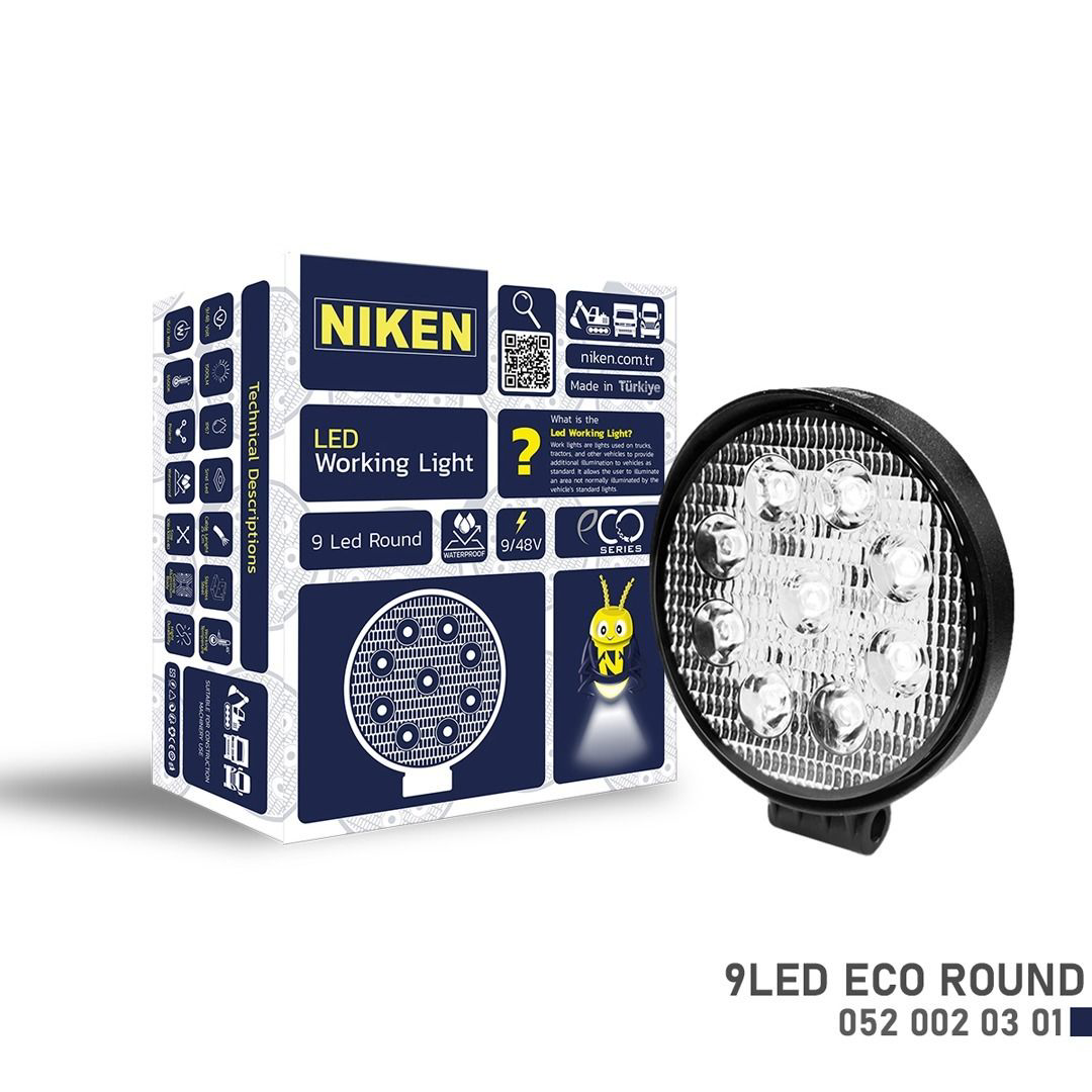 Niken Çalışma Lambası Eco 9 Ledli Yuvarlak Niken Çalışma Lambası Eco 9 Ledli Yuvarlak