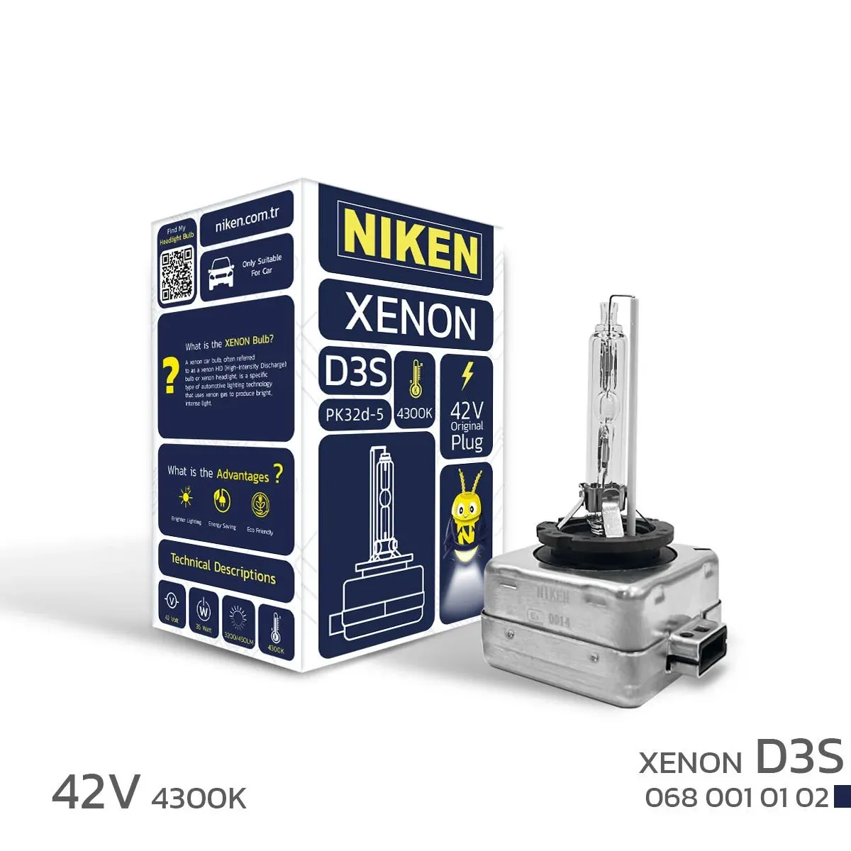 NIKEN D3S XENON FAR AMPULU 42V 35W PK32d-5 4300K NIKEN D3S XENON FAR AMPULU 42V 35W PK32d-5 4300K