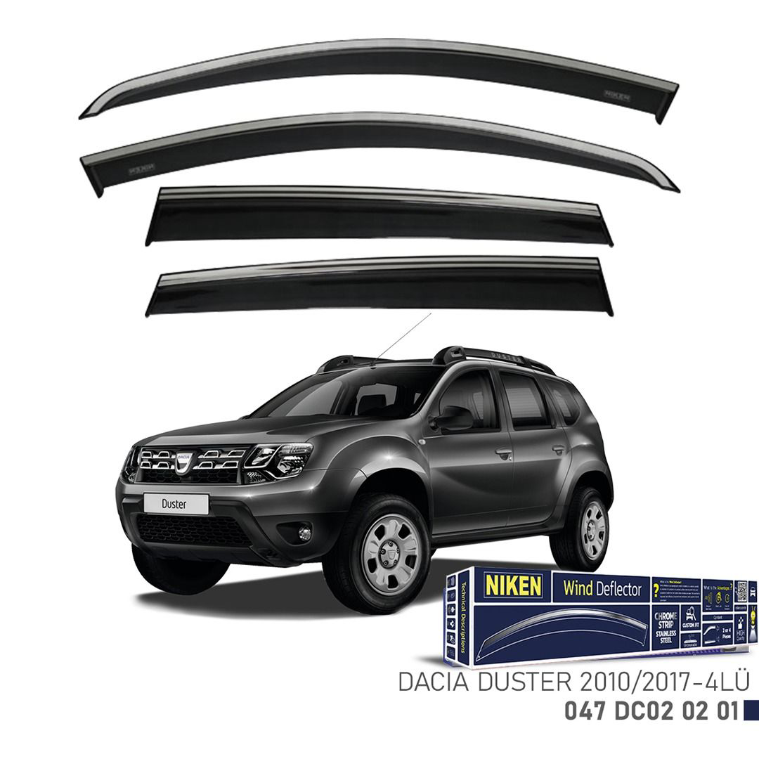 Niken Dacia Duster 2010-2017 Kromlu Cam Rüzgarlığı 4 LÜ Niken Dacia Duster 2010-2017 Kromlu Cam Rüzgarlığı 4 LÜ