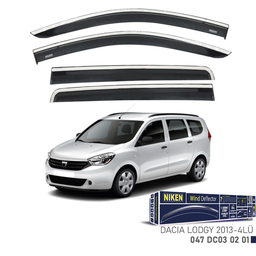 Niken Dacia Uyumlu Lodgy 2013-2020 Kromlu Cam Rüzgarlığı 4Lü Parç