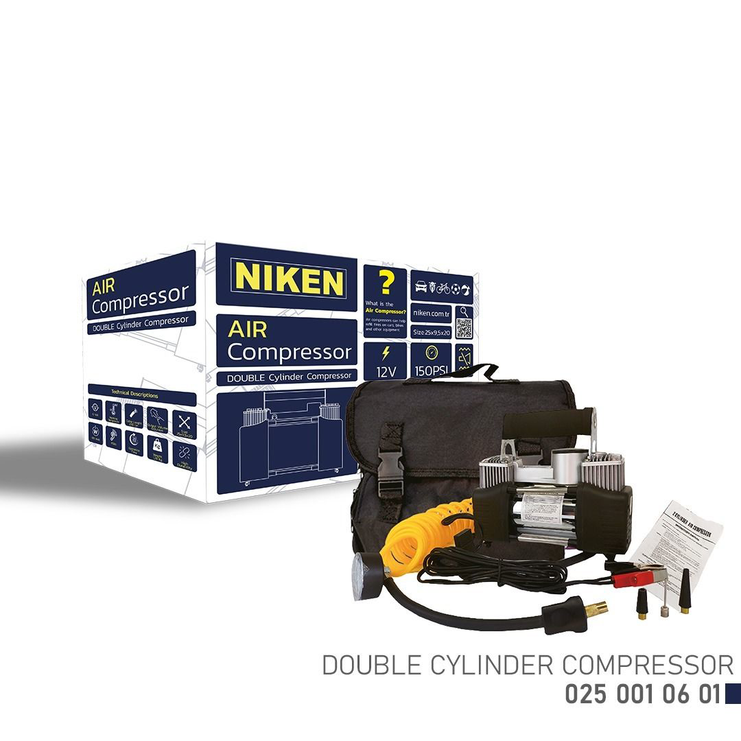 Drs Tuning Niken Hava Kompresörü Metal Çift Silindir 150 Psı