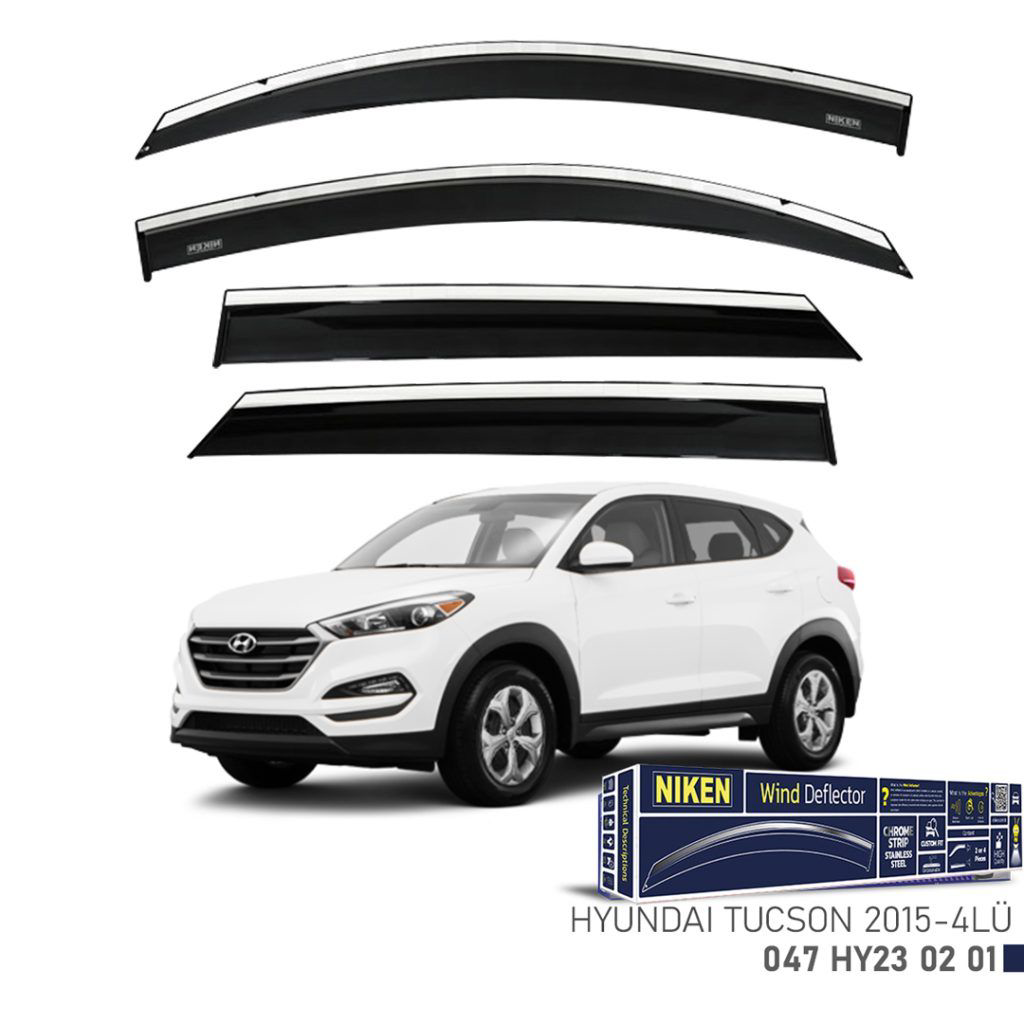 Niken Hyundai Uyumlu Tucson 2015 Sonrası Kromlu Cam Rüzgarlığı 4'